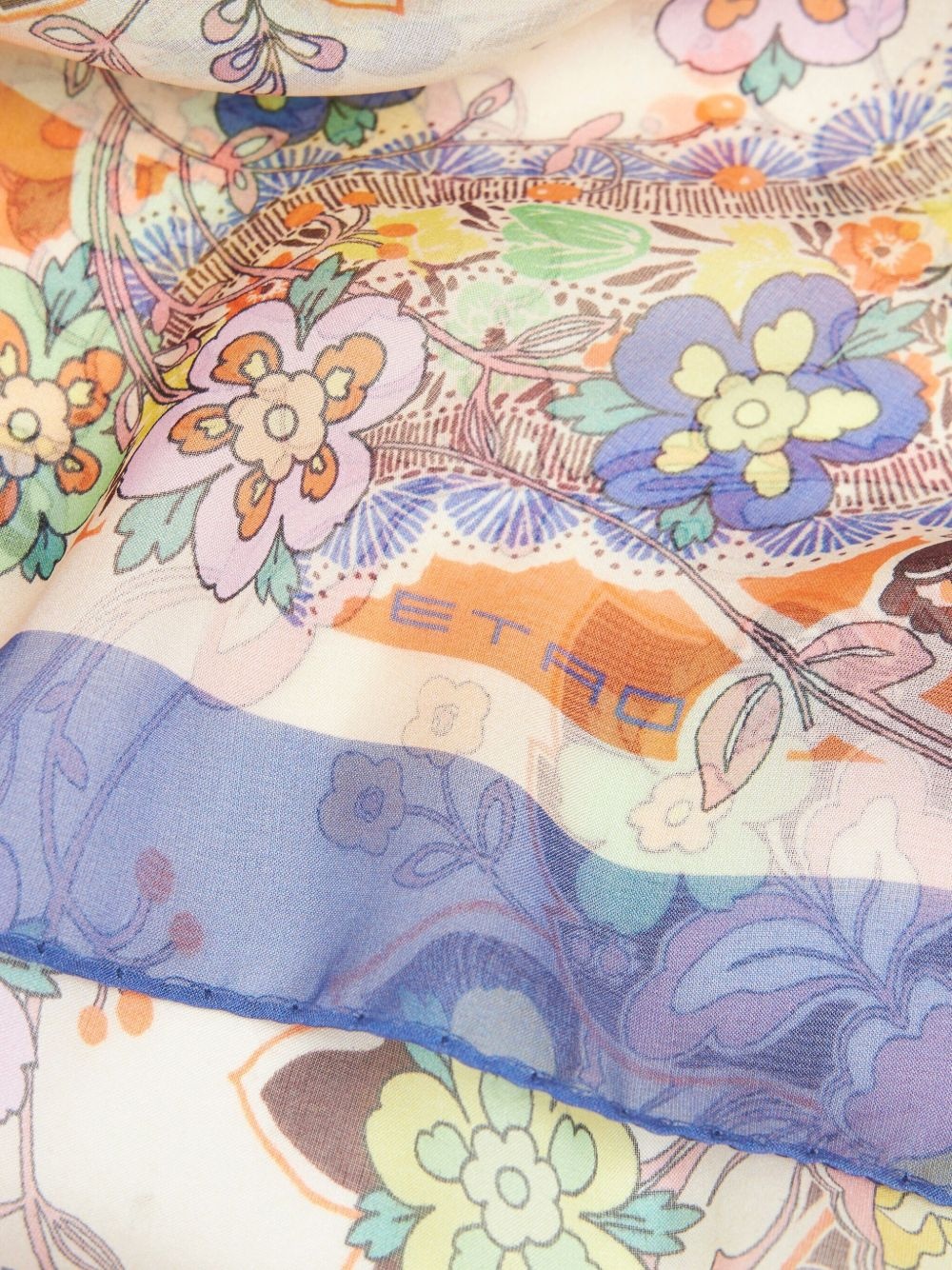 floral-print silk scarf - 2