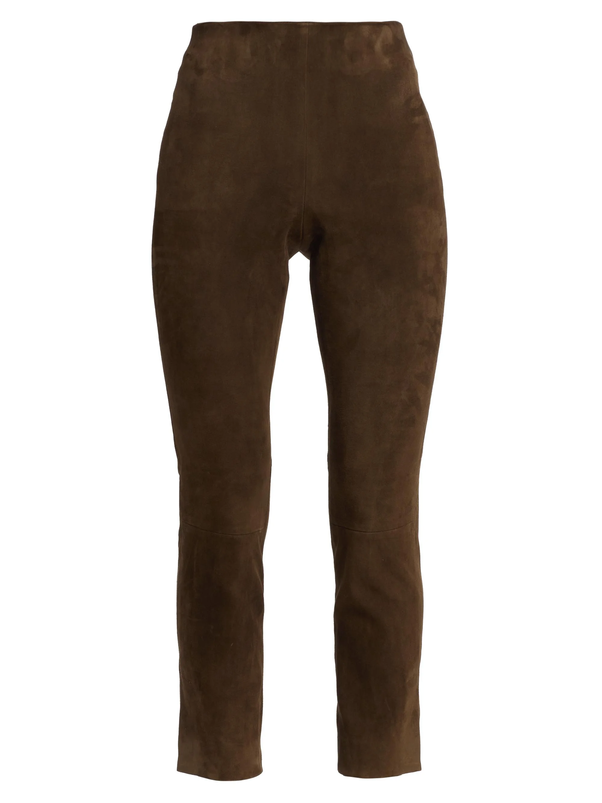 Women's Stretch-Suede Cropped Pants - Dark Wheat - 1