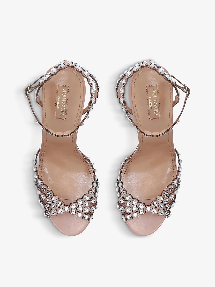Tequila 105 gem-embossed leather heeled sandals - 2