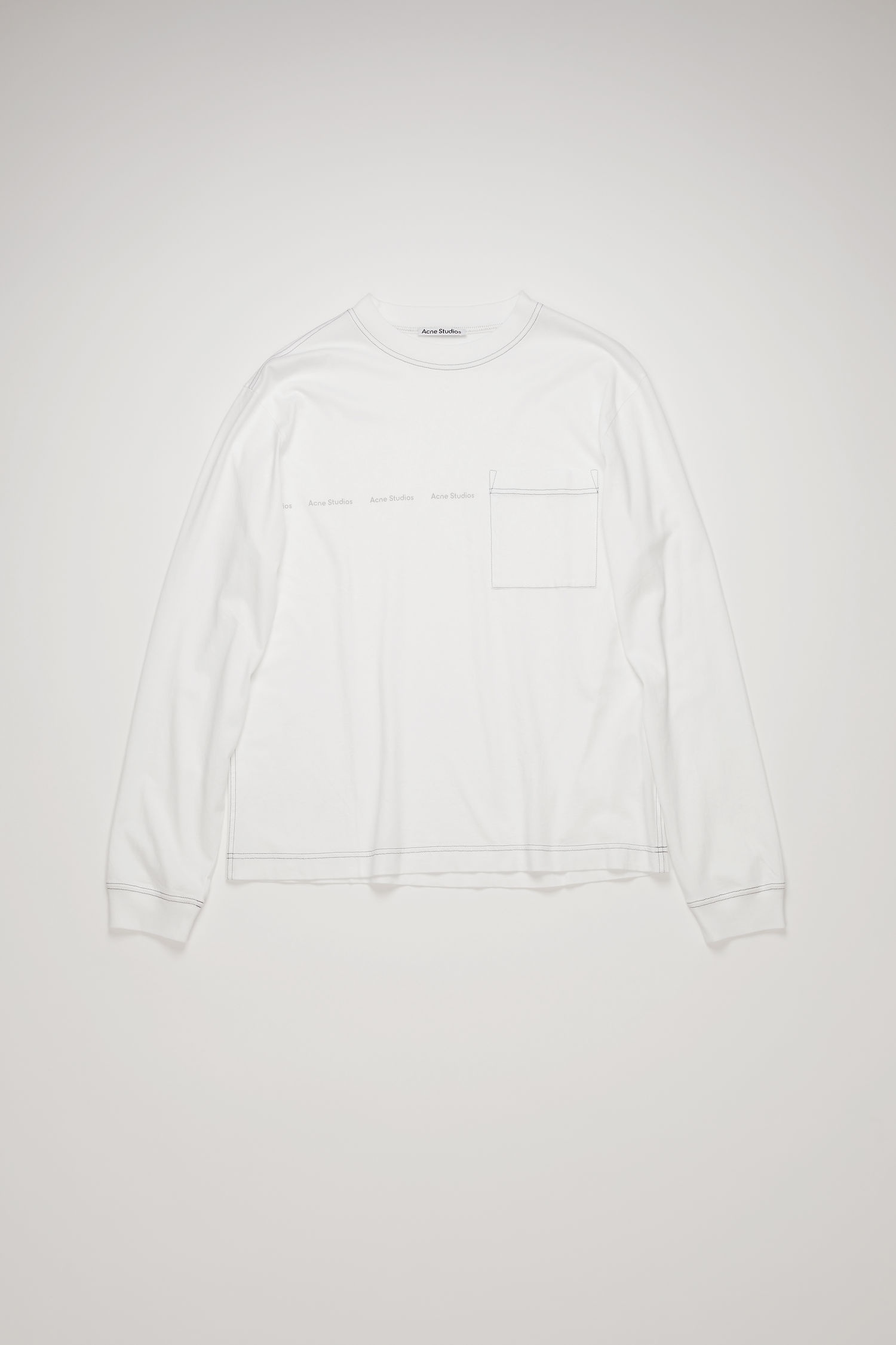 Long sleeved logo print t-shirt optic white - 4