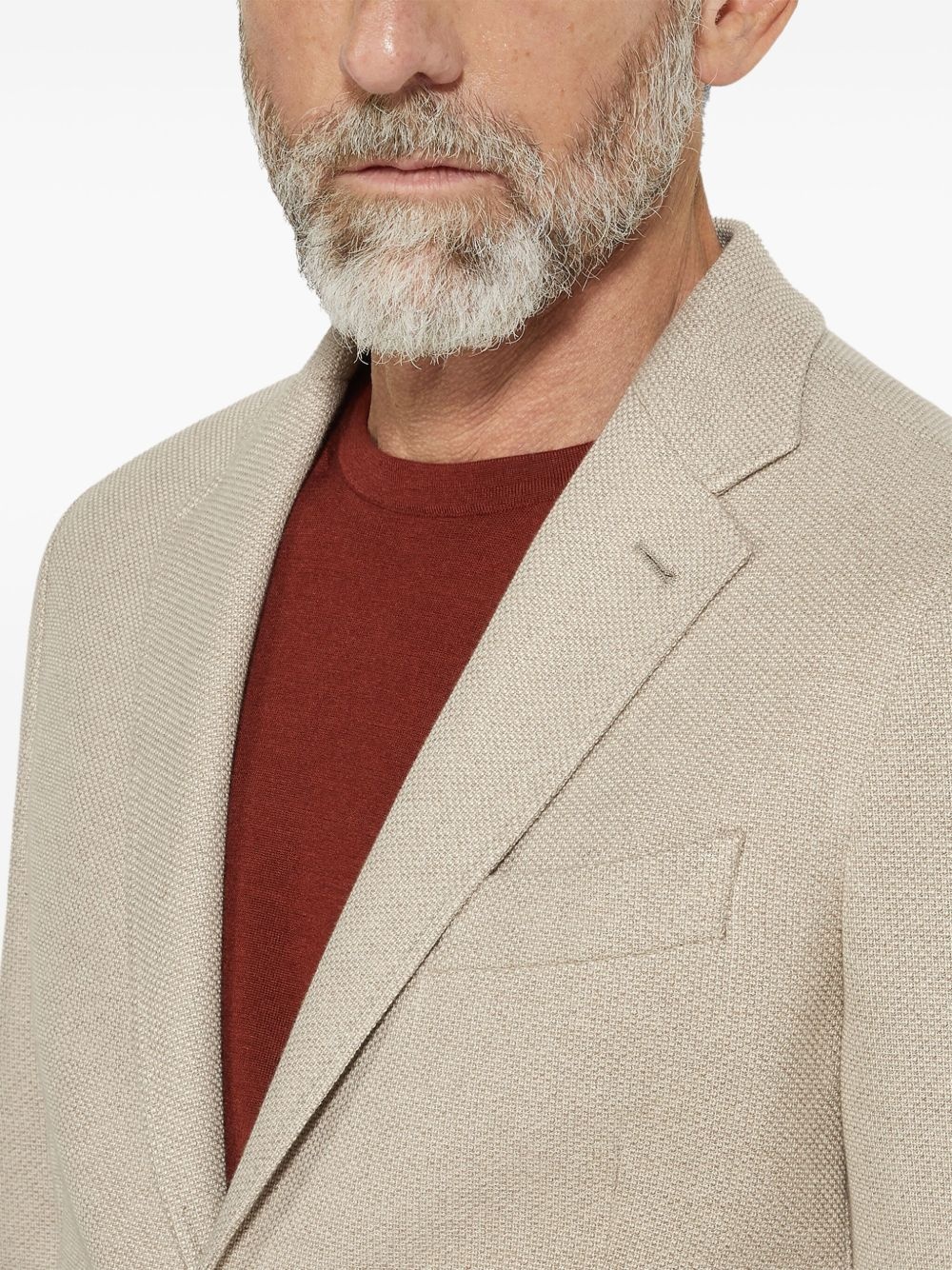 notch-lapel cotton blazer - 5