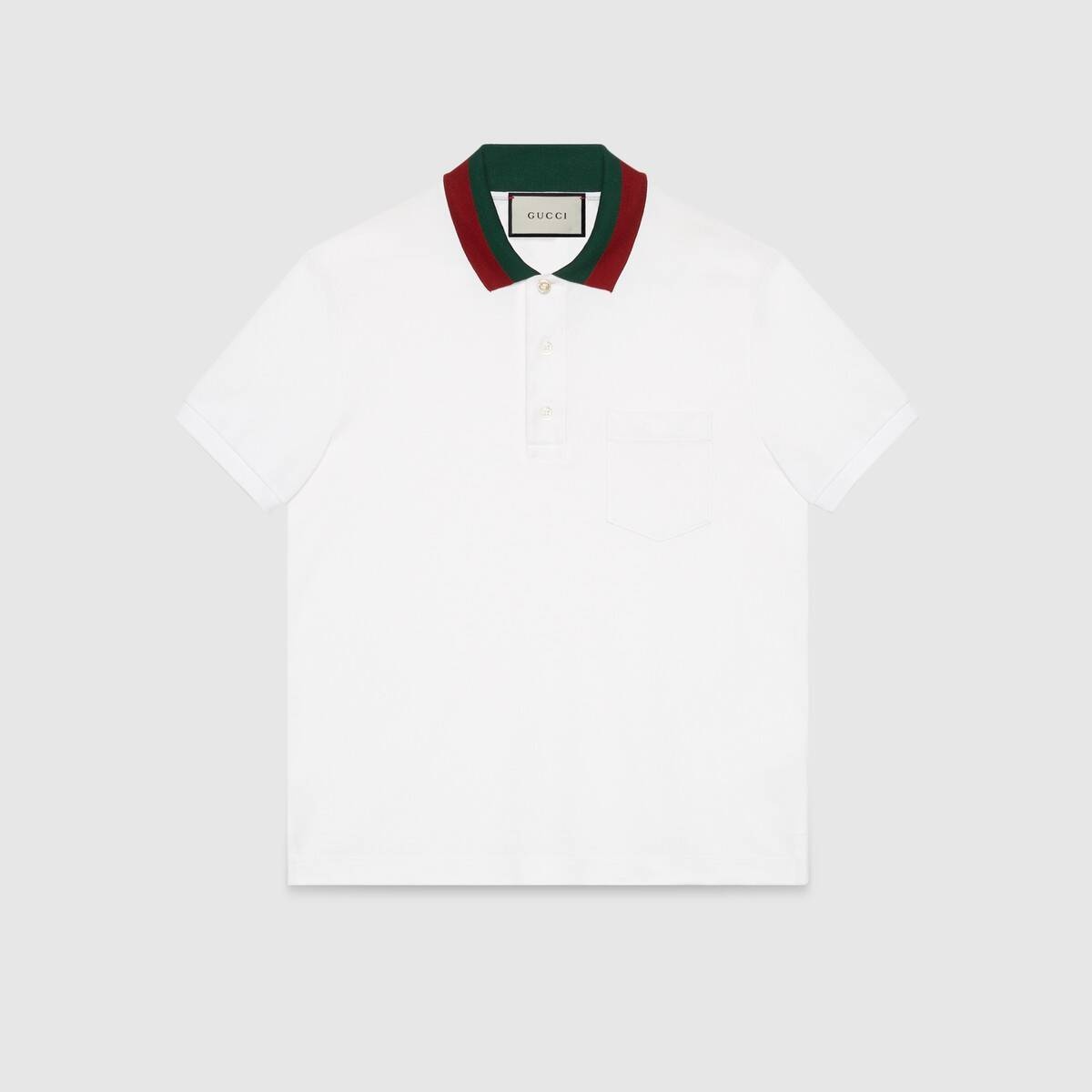 Cotton polo with Web collar - 1