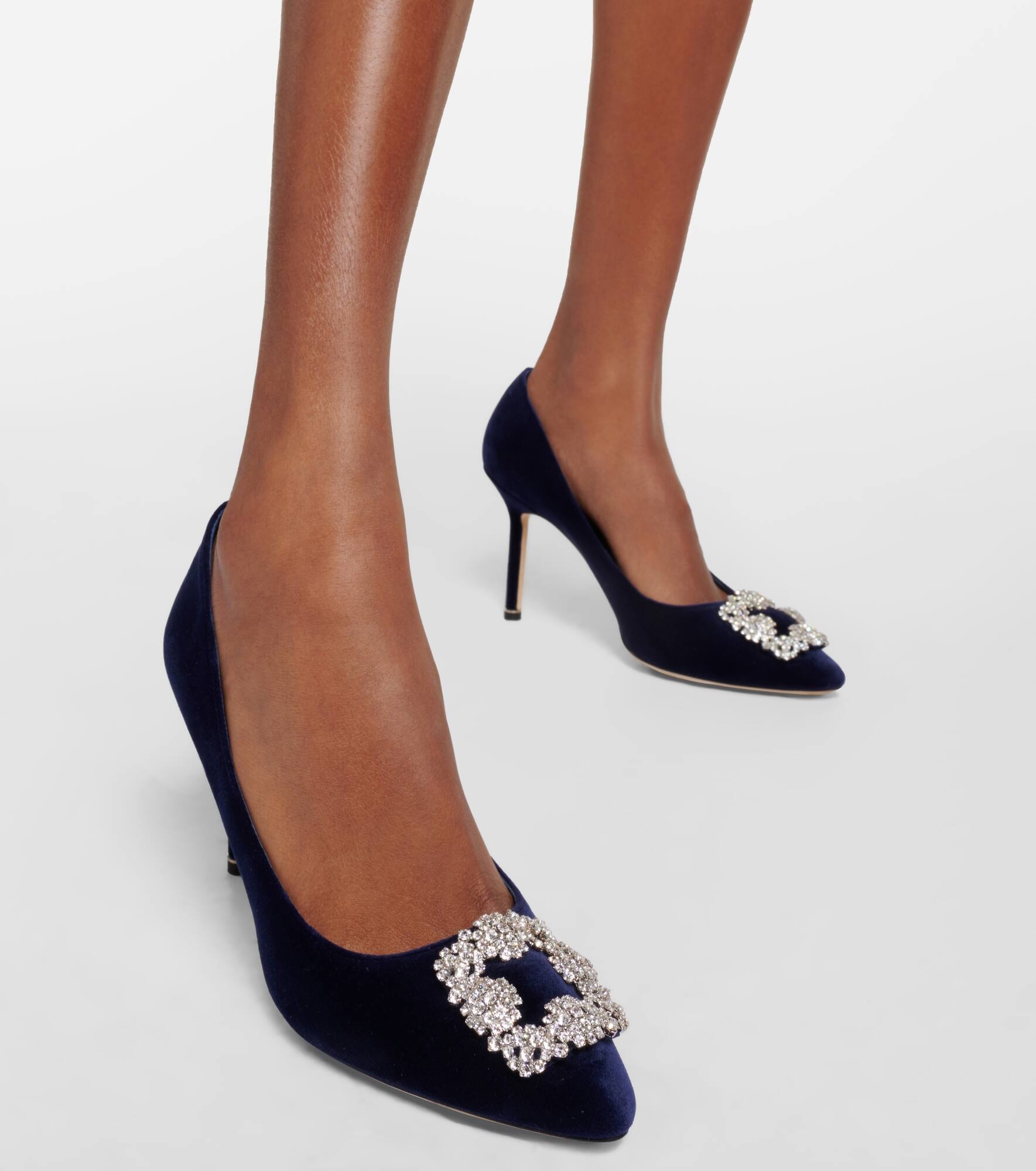 Hangisi 90 embellished velvet pumps - 4