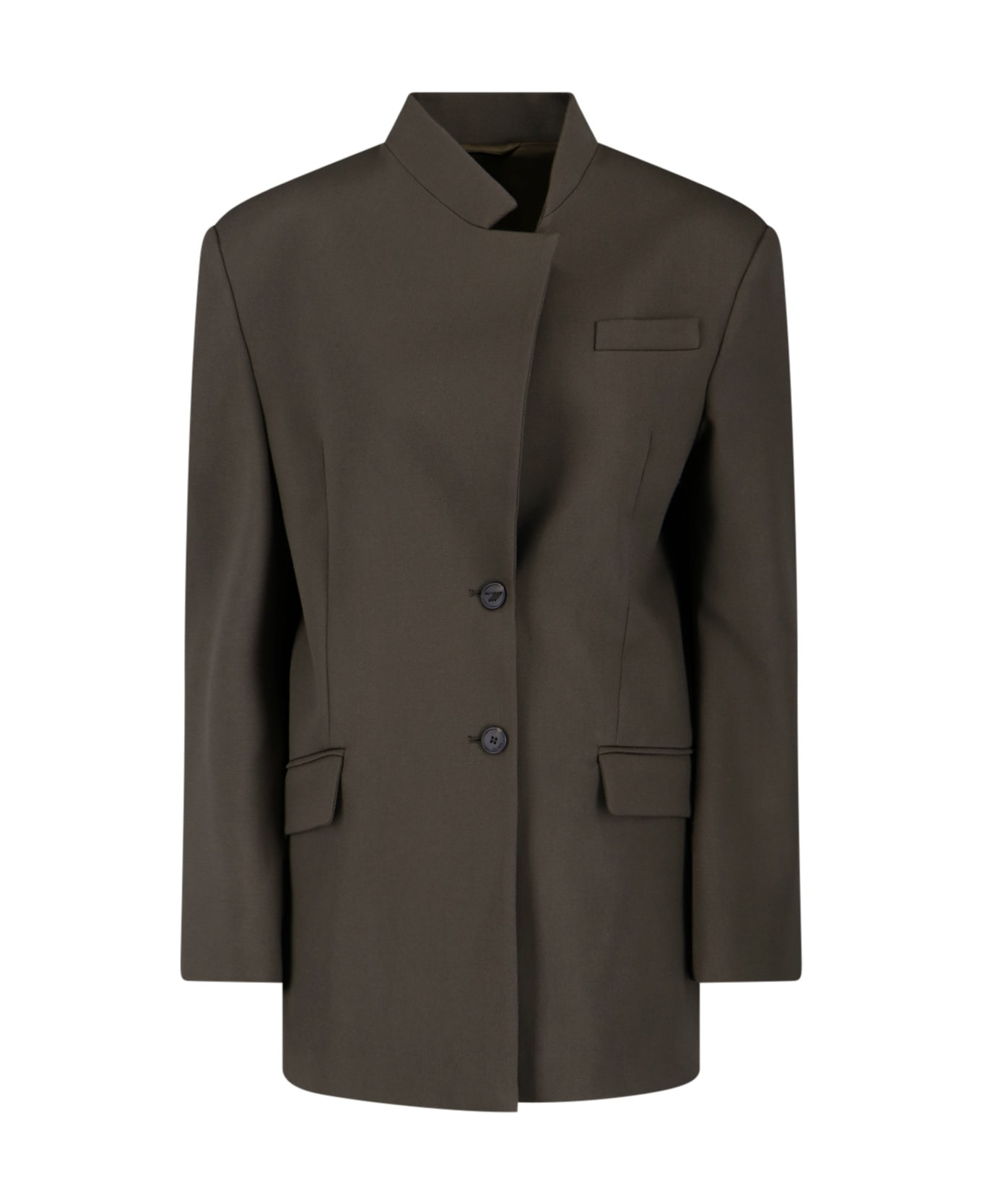 Single-breasted Virgin Wool Blazer - 1