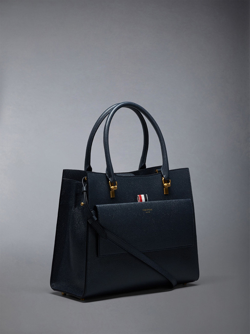 Medium Duet Tote in Pebble Grain Leather 3