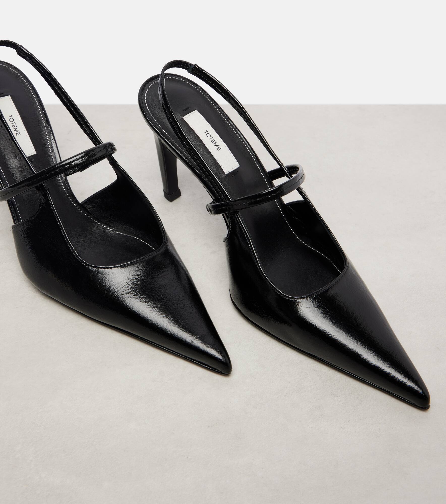 Leather slingback pumps - 5