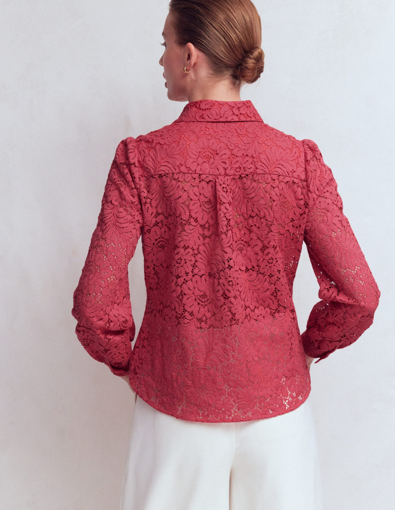 Cara Lace Shirt-Cherry Blush 4