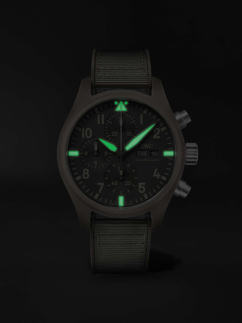 조종사의 시계 TOP GUN Mojave 사막 자동적인 크로노그래프 41.9mm 스테인리스, 고무 및 Grosgra 9