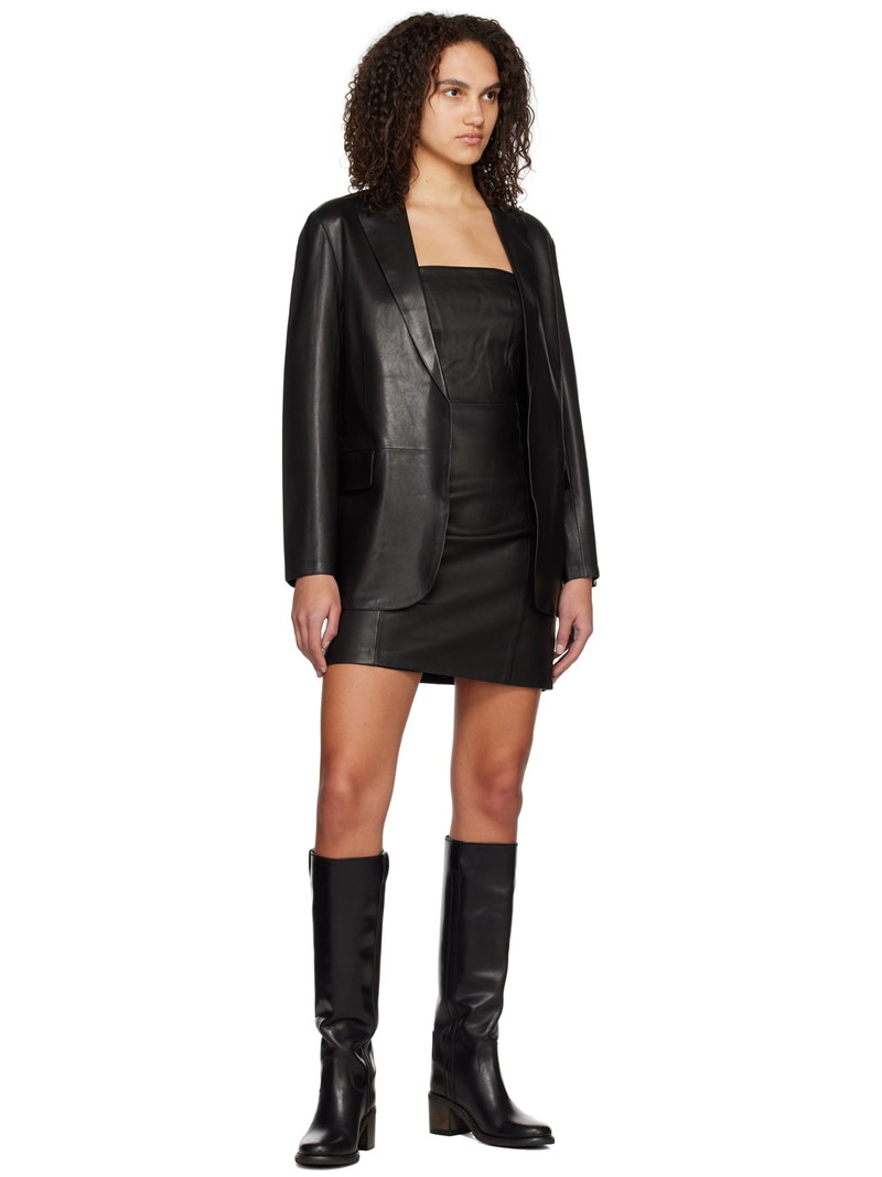 Theory Black Strapless Minidress outlook