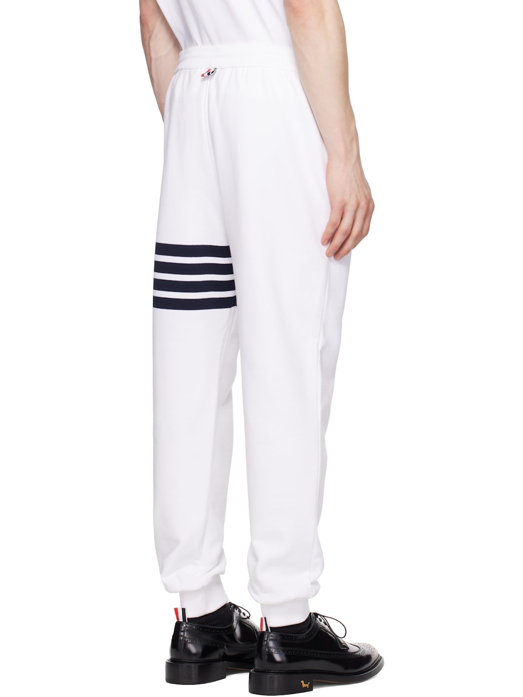 White Classic Loopback 4-Bar Sweatpants - 3