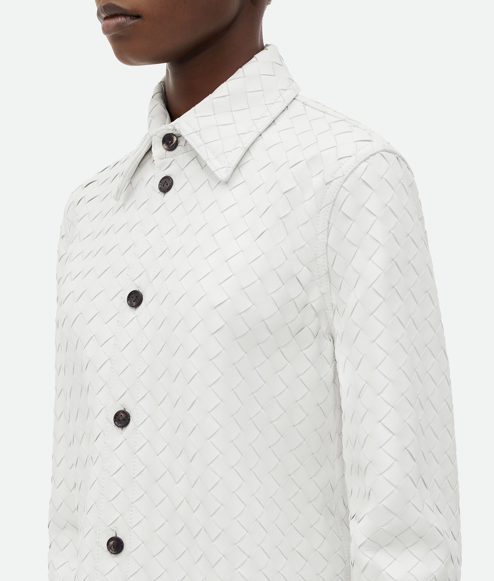 Intrecciato Leather Shirt - 5
