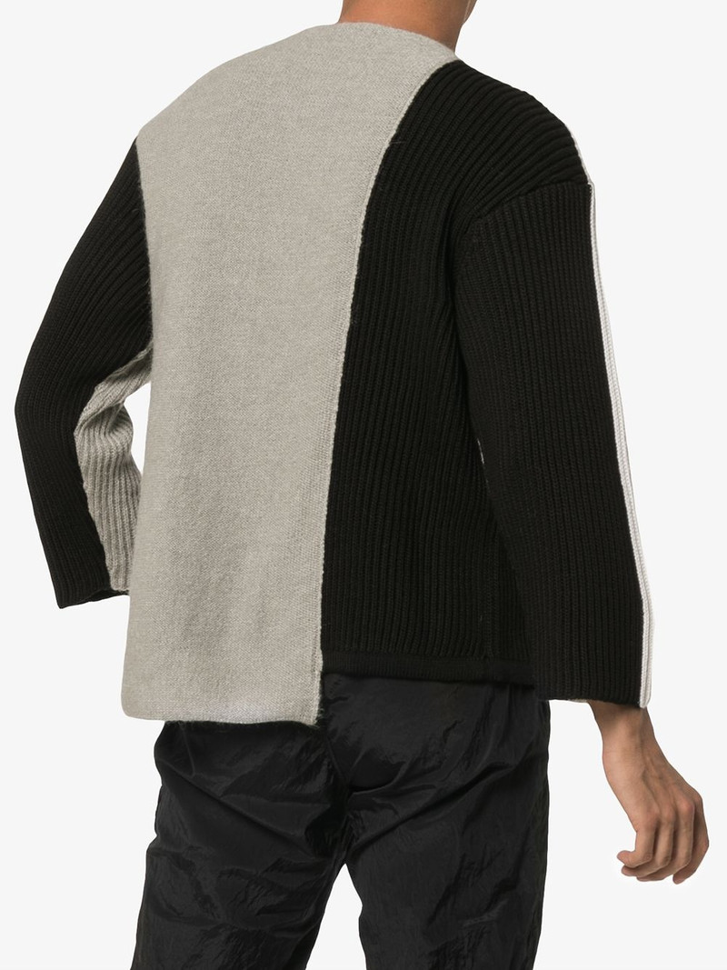 panelled asymmetric merino blend jumper 4
