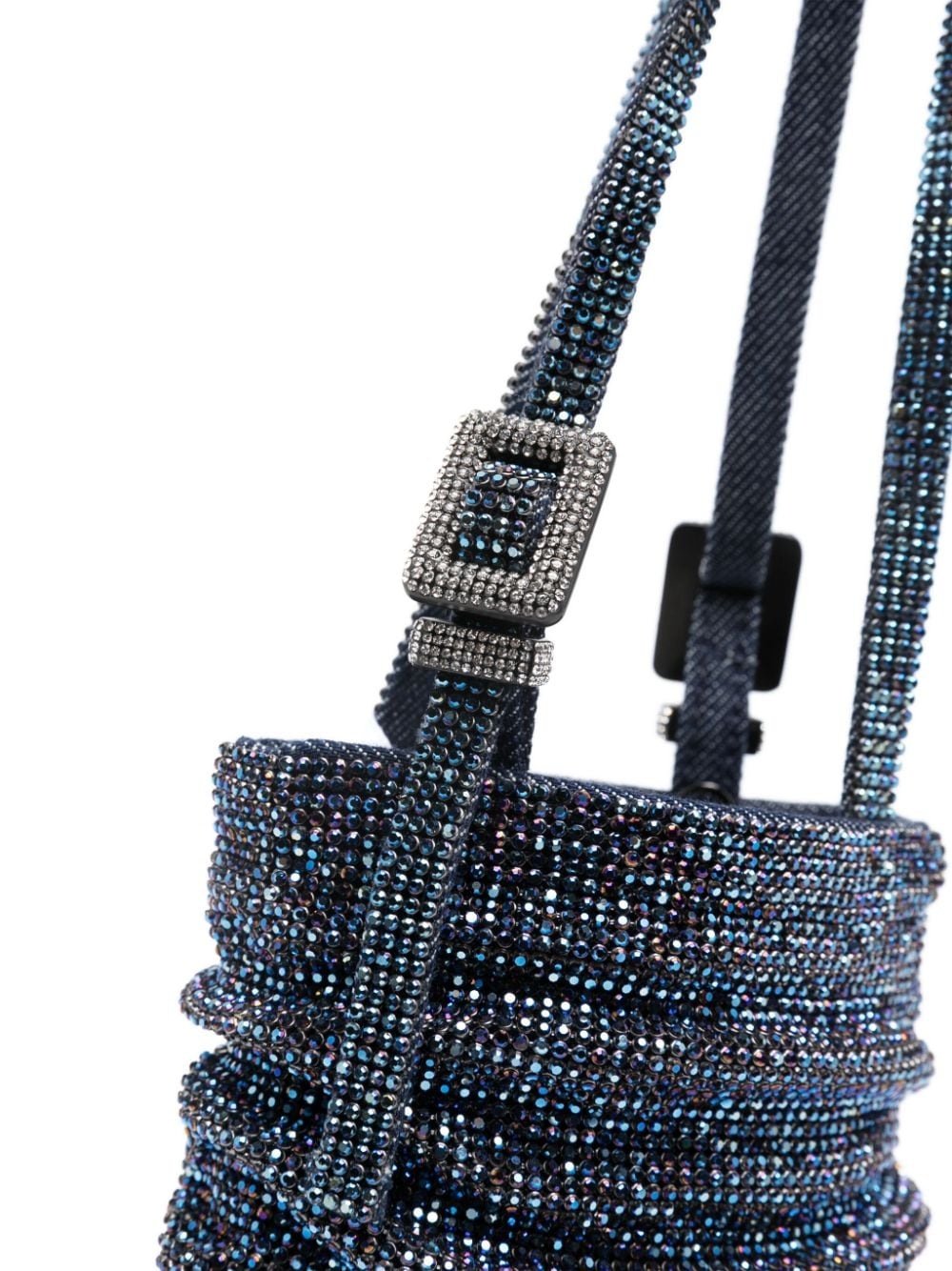 rhinestone-embellished ruched mini bag - 4