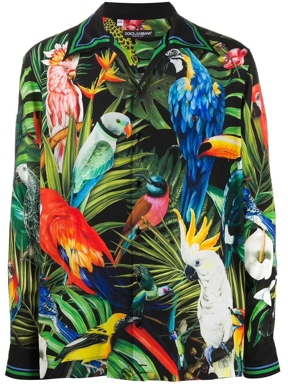 parrot print Hawaii shirt - 1