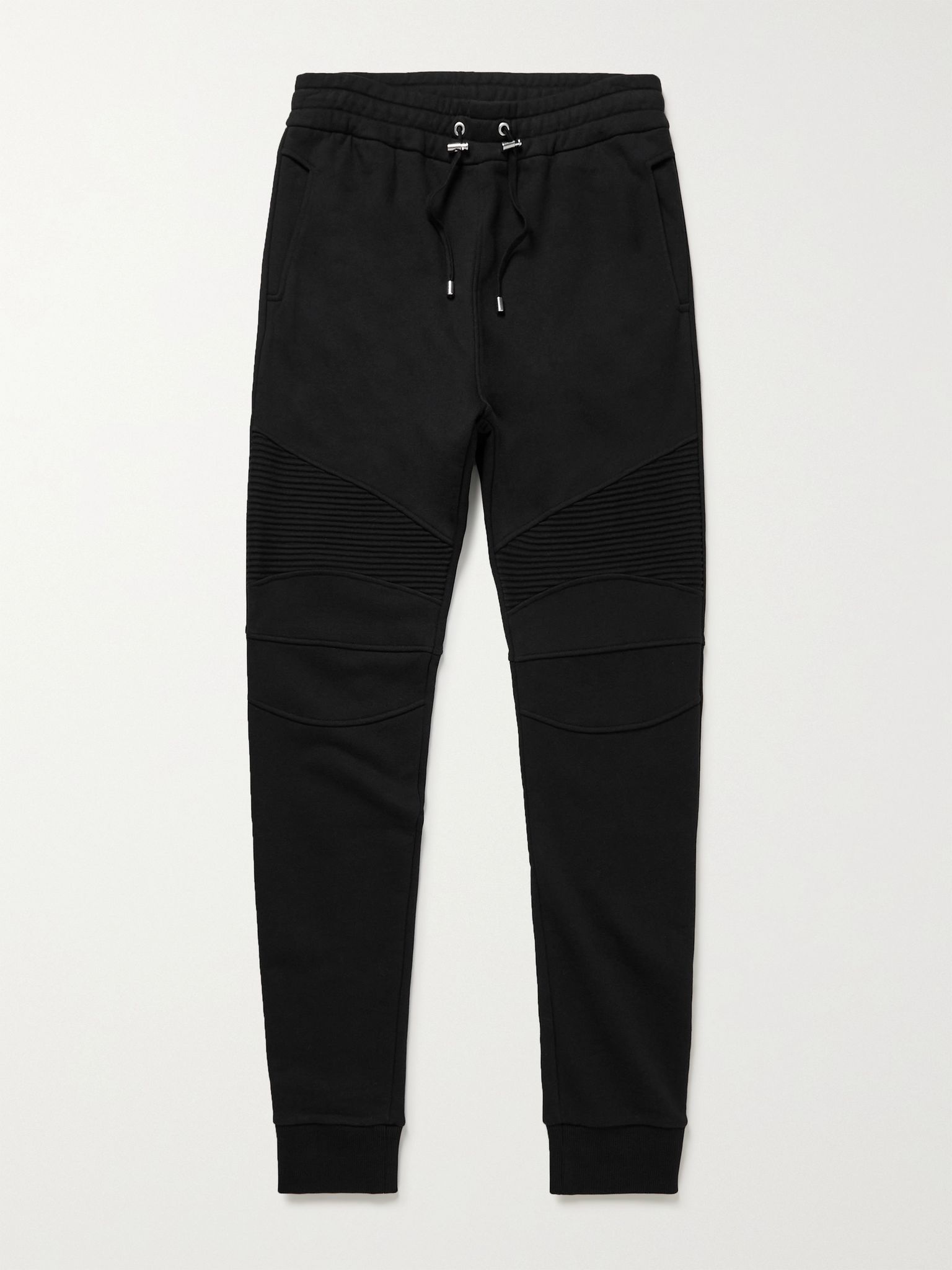 Slim-Fit Tapered Panelled Cotton-Jersey Sweatpants - 1