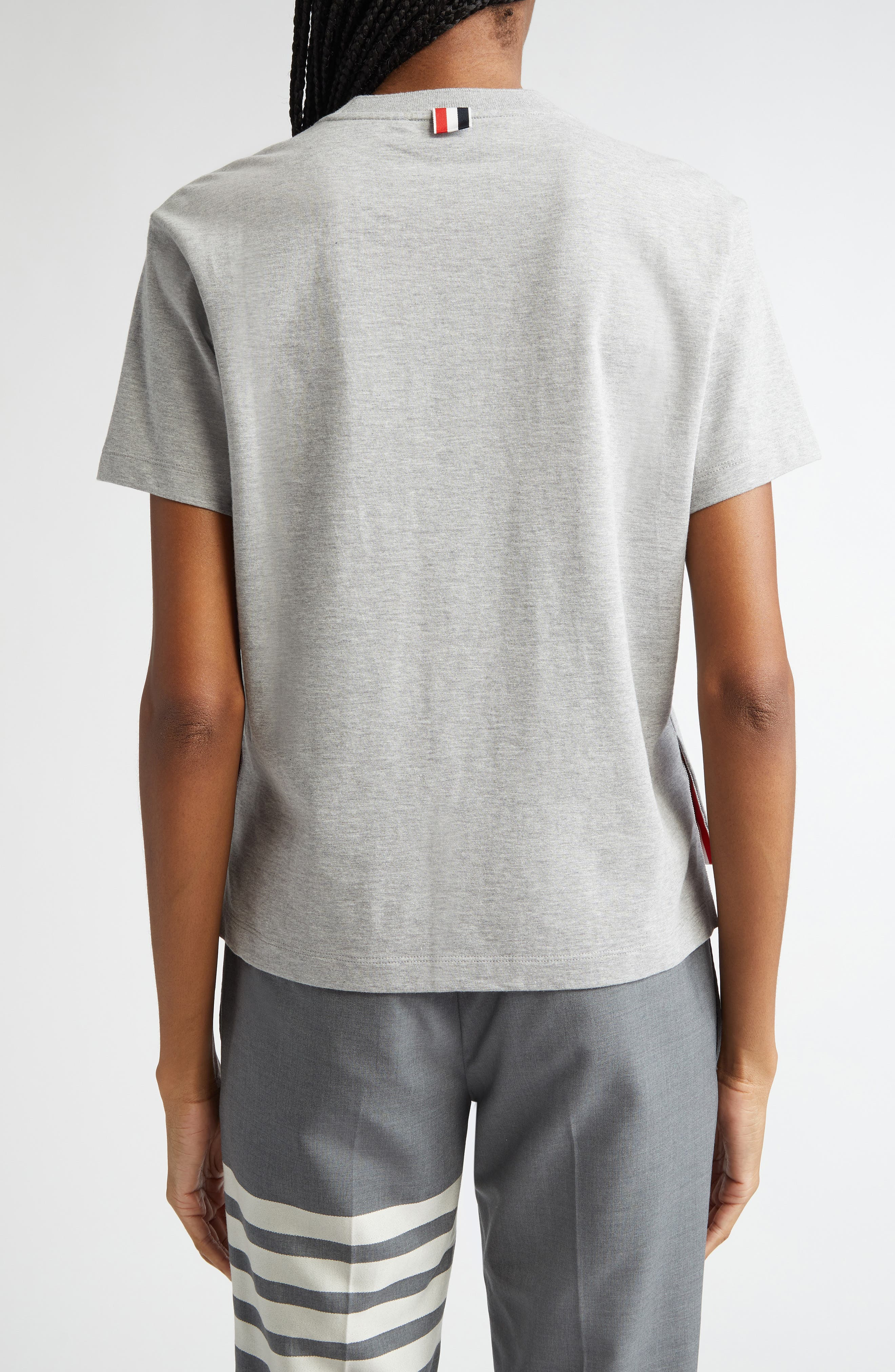 Thom Browne Medium Weight Cotton Jersey Boxy Pocket Tee in Light Grey at Nordstrom - 2