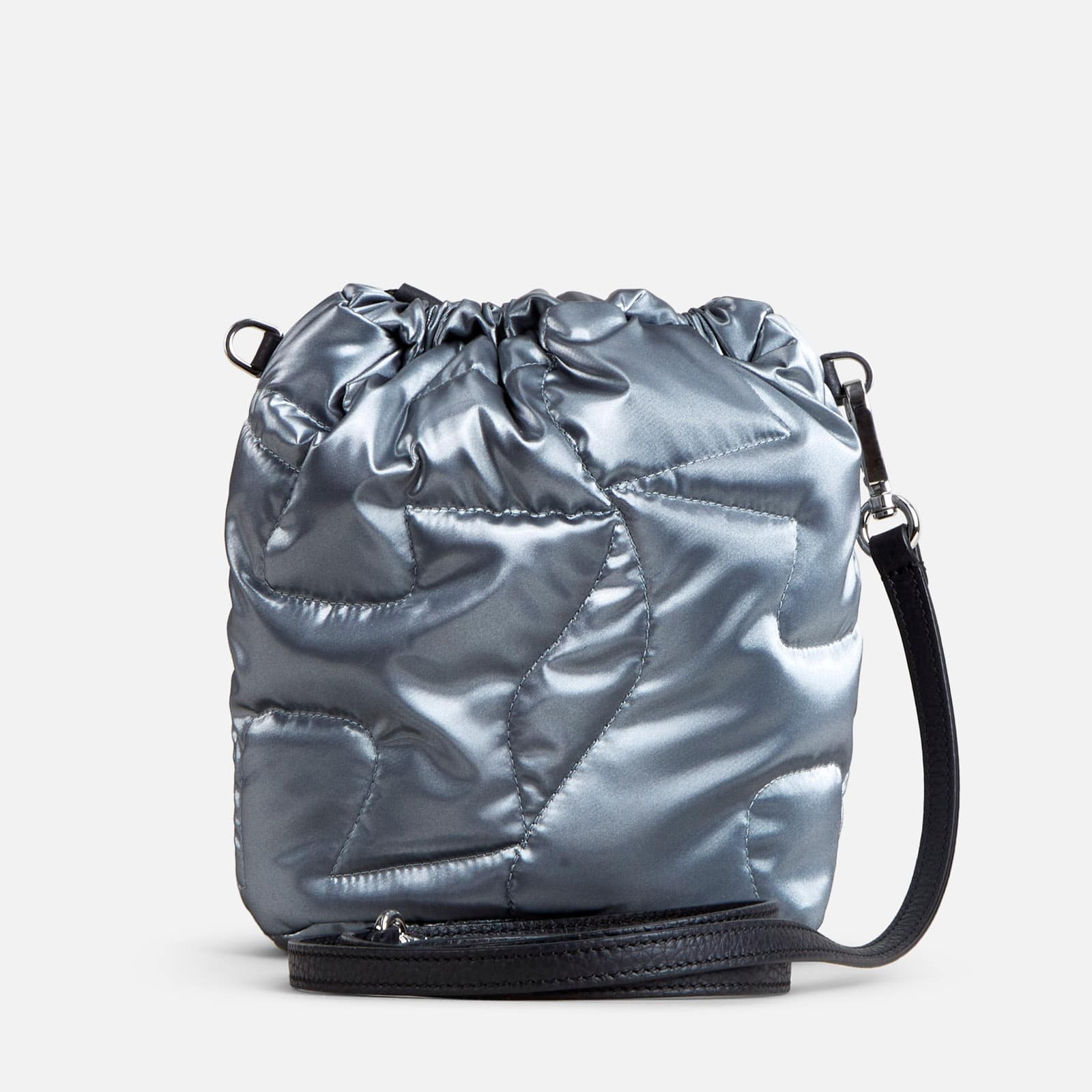 Quilted Bucket Bag Grey Black - 2