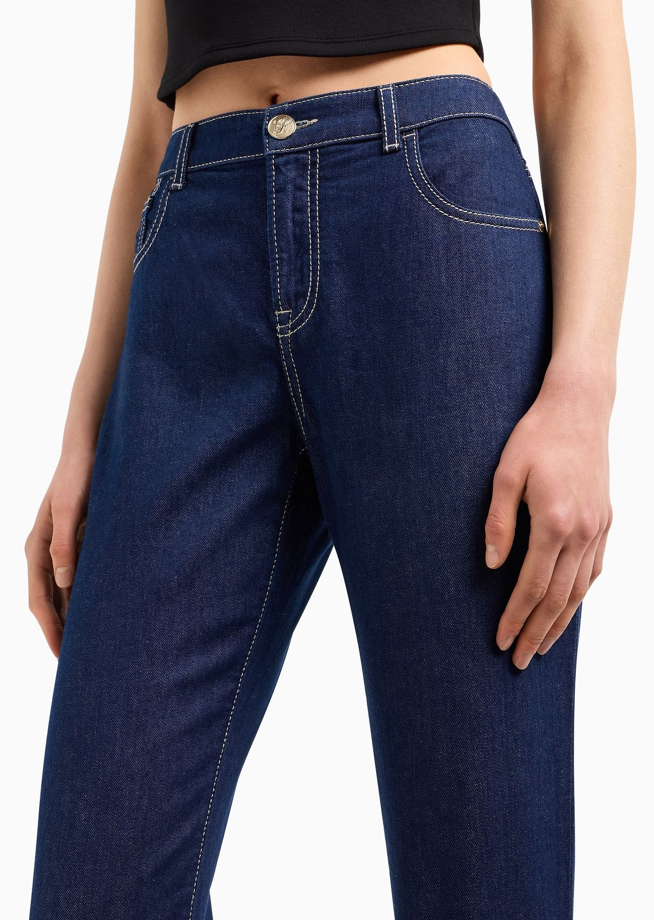 J36 Mid-rise, straight-leg, rinse-denim jeans - 5
