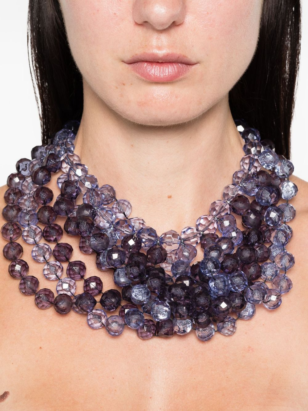 faceted-spheres multistrand necklace - 2