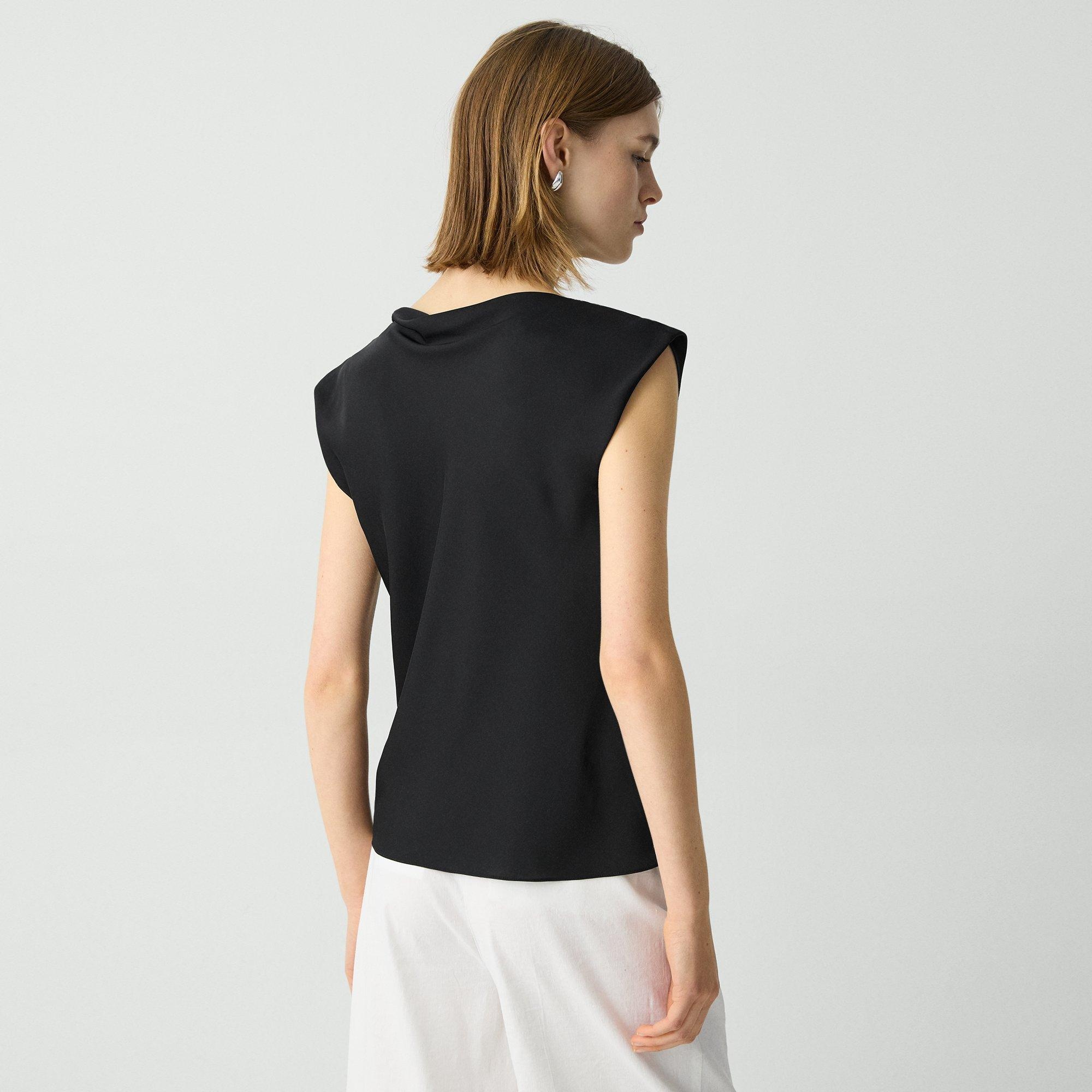 Cowl Neck Top in Silk Georgette - 4
