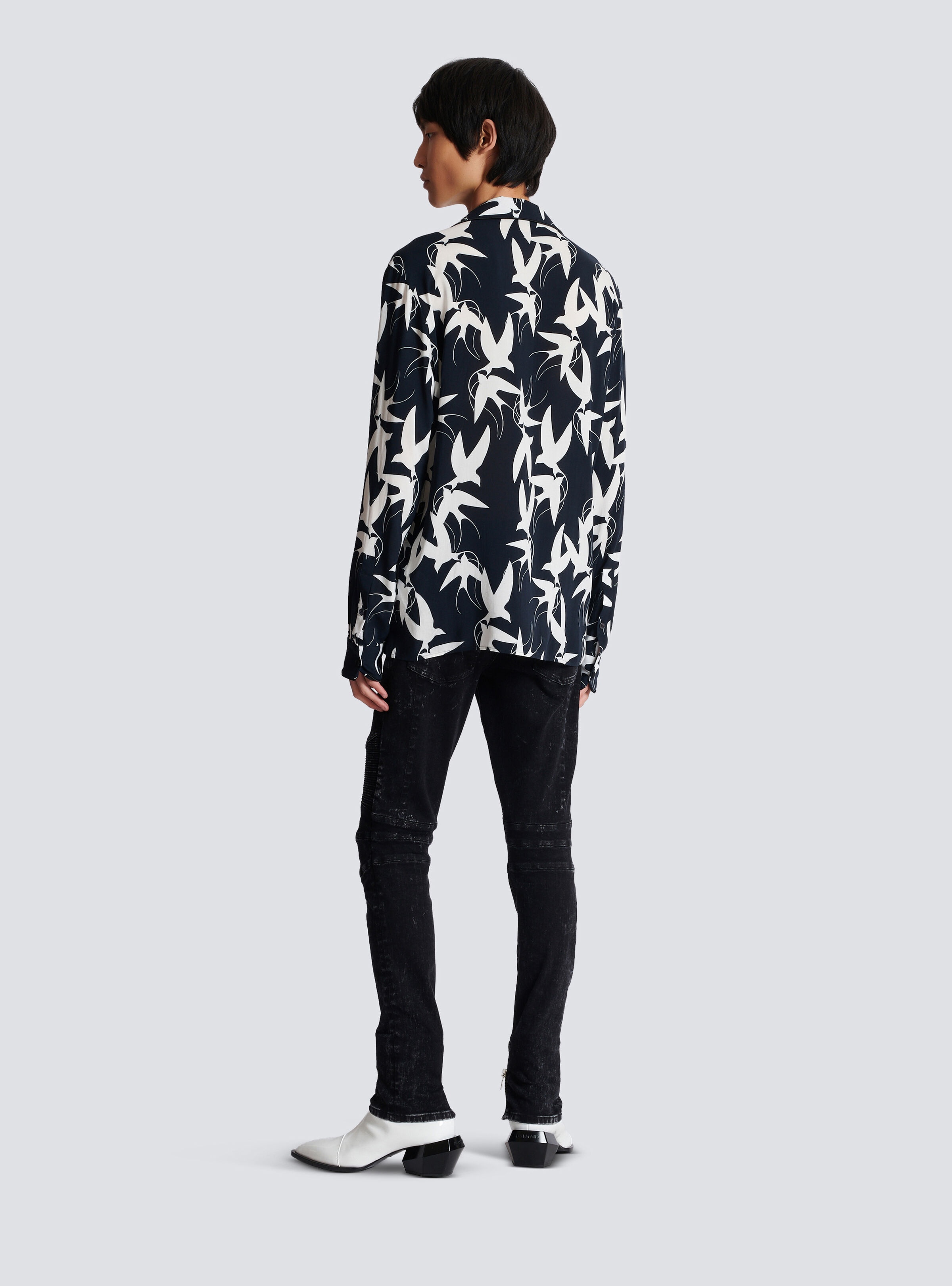 Loose shirt with Swallow print - 4