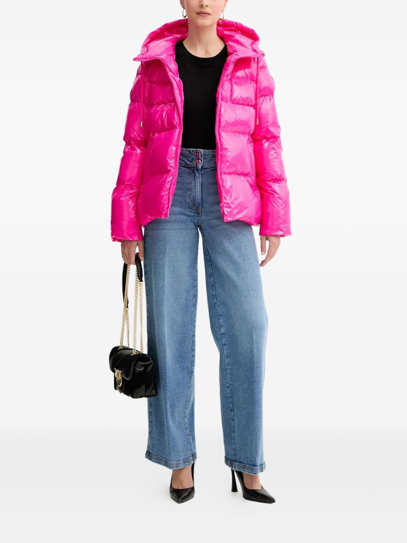 PINKO hooded logo-appliqué jacket outlook