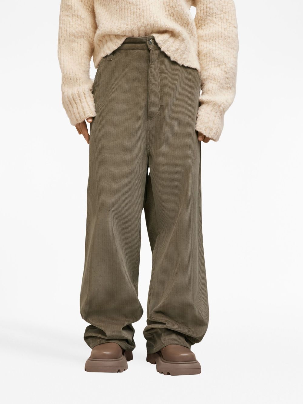 corduroy straight trousers - 5