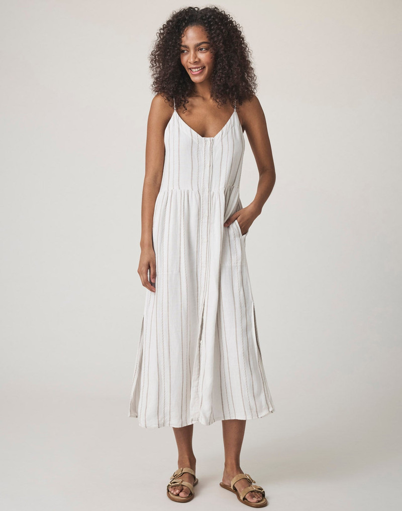 Gabrielle Linen Button Down Dress 1