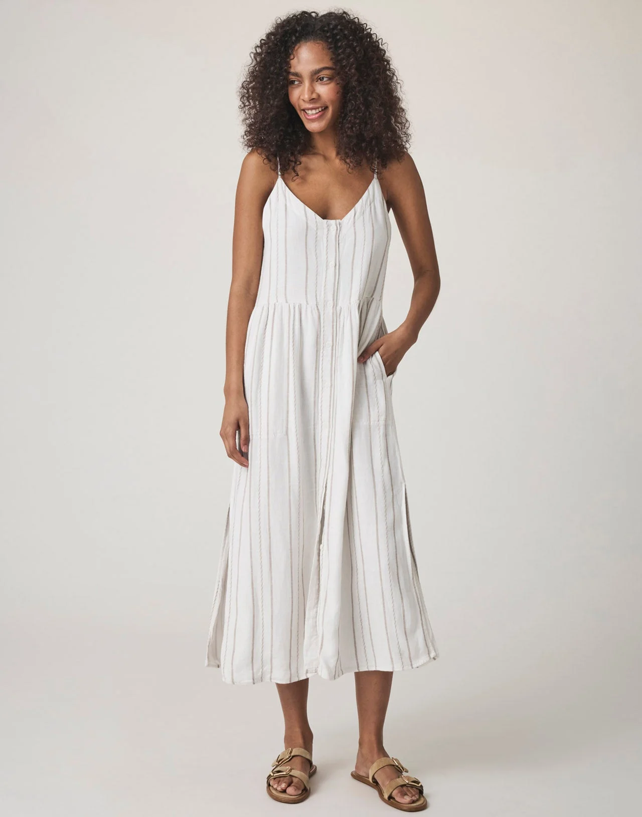 Gabrielle Linen Button Down Dress - 1