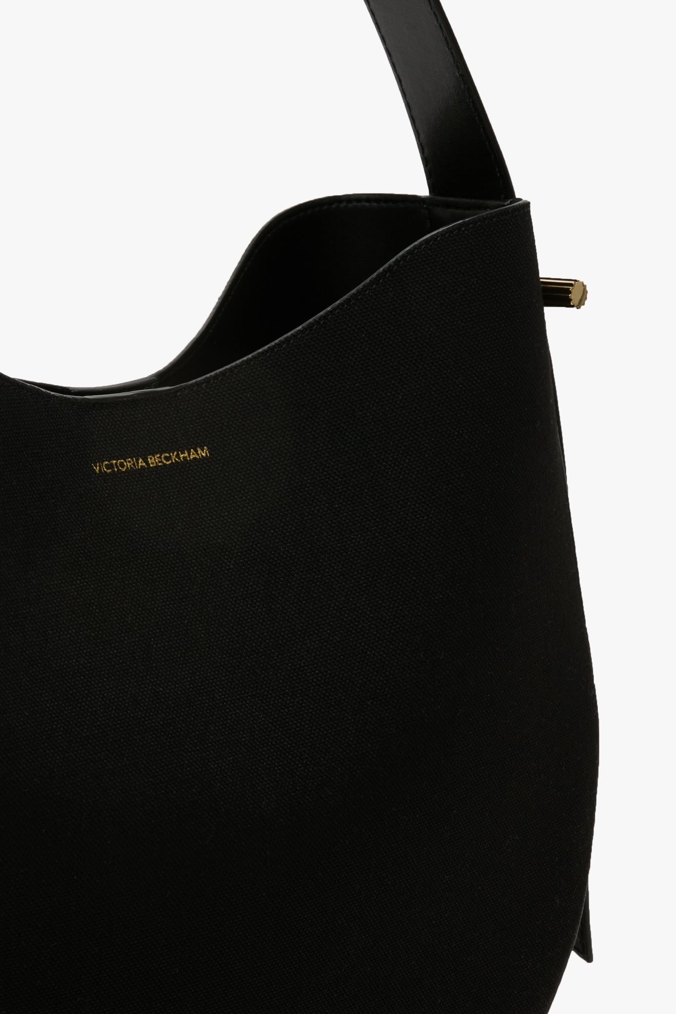 Dia Hobo Bag In Black Canvas With Black Leather - 4