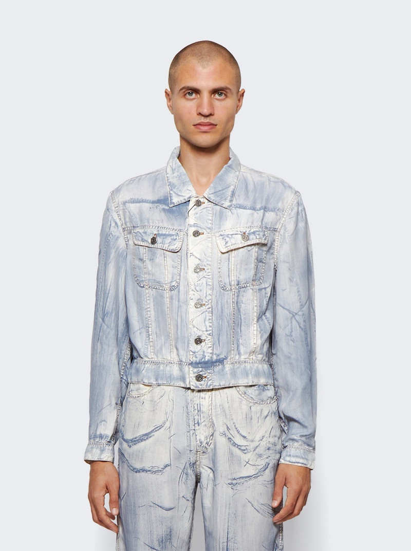 Handpainted Jacket Ecru And Blue 3