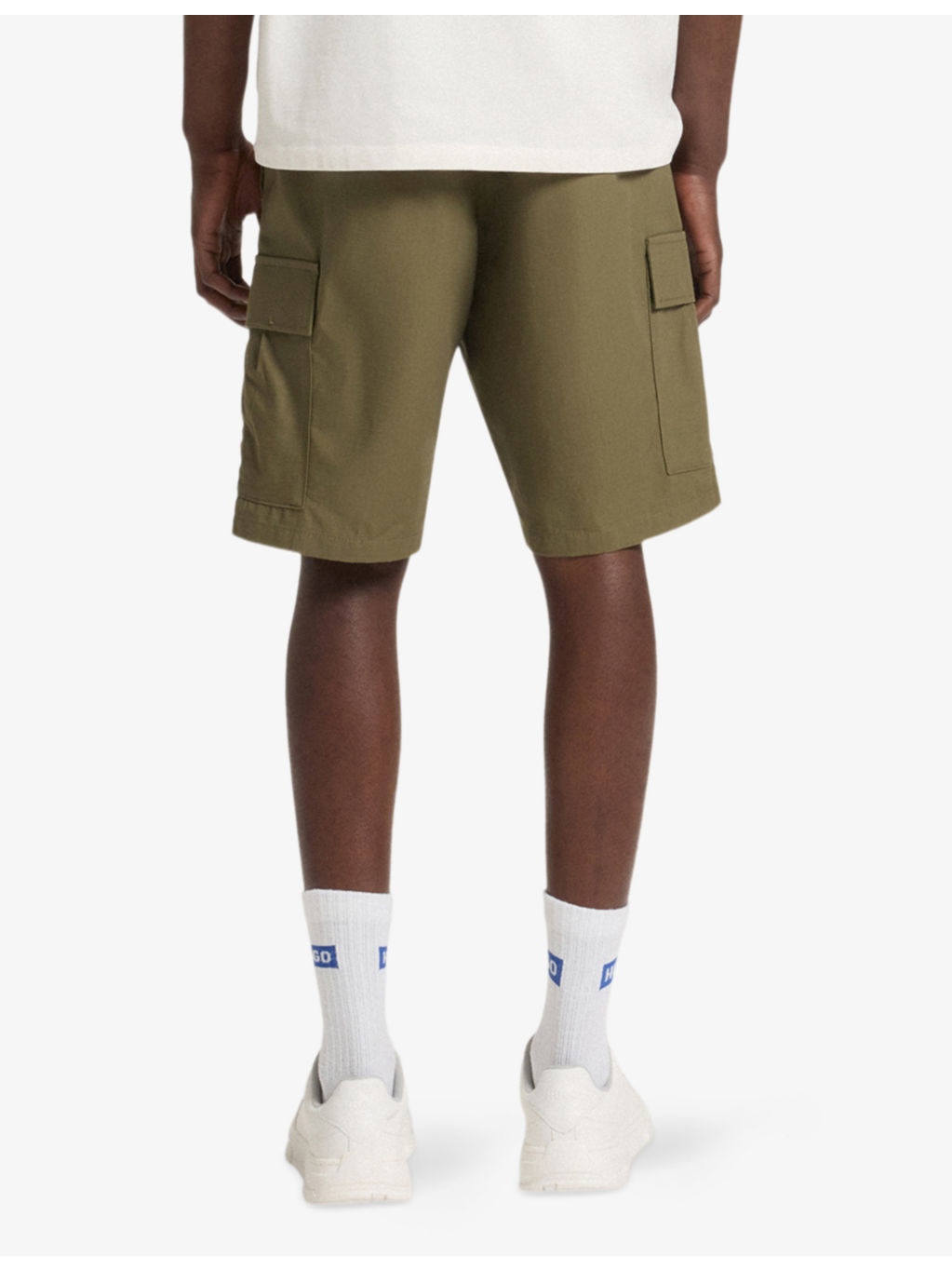 Logo-badge elasticated-waist cotton shorts - 4