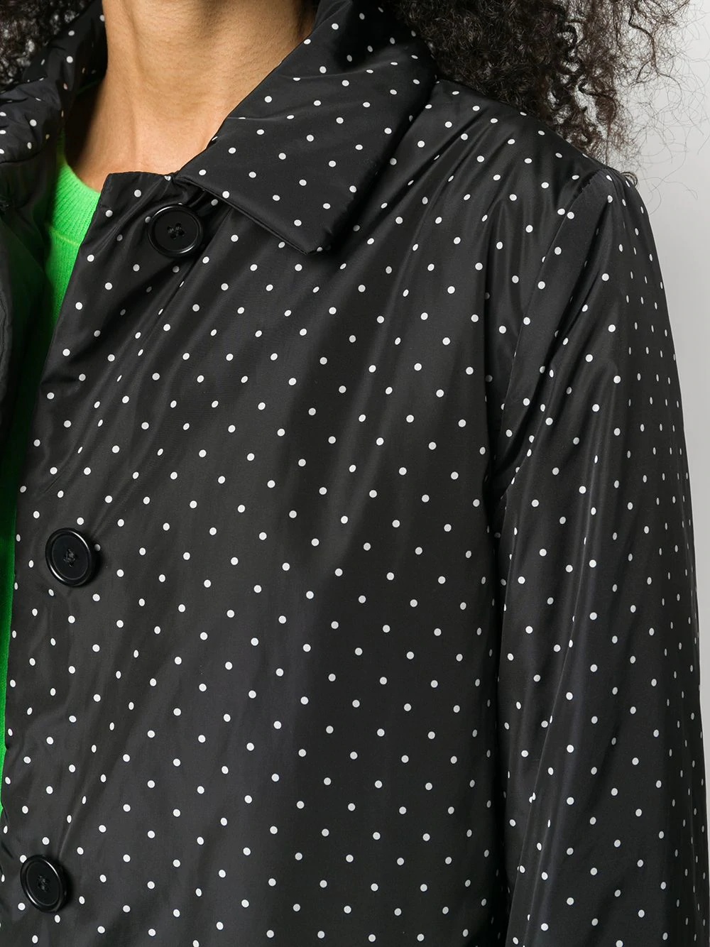 polka-dot single-breasted coat - 5