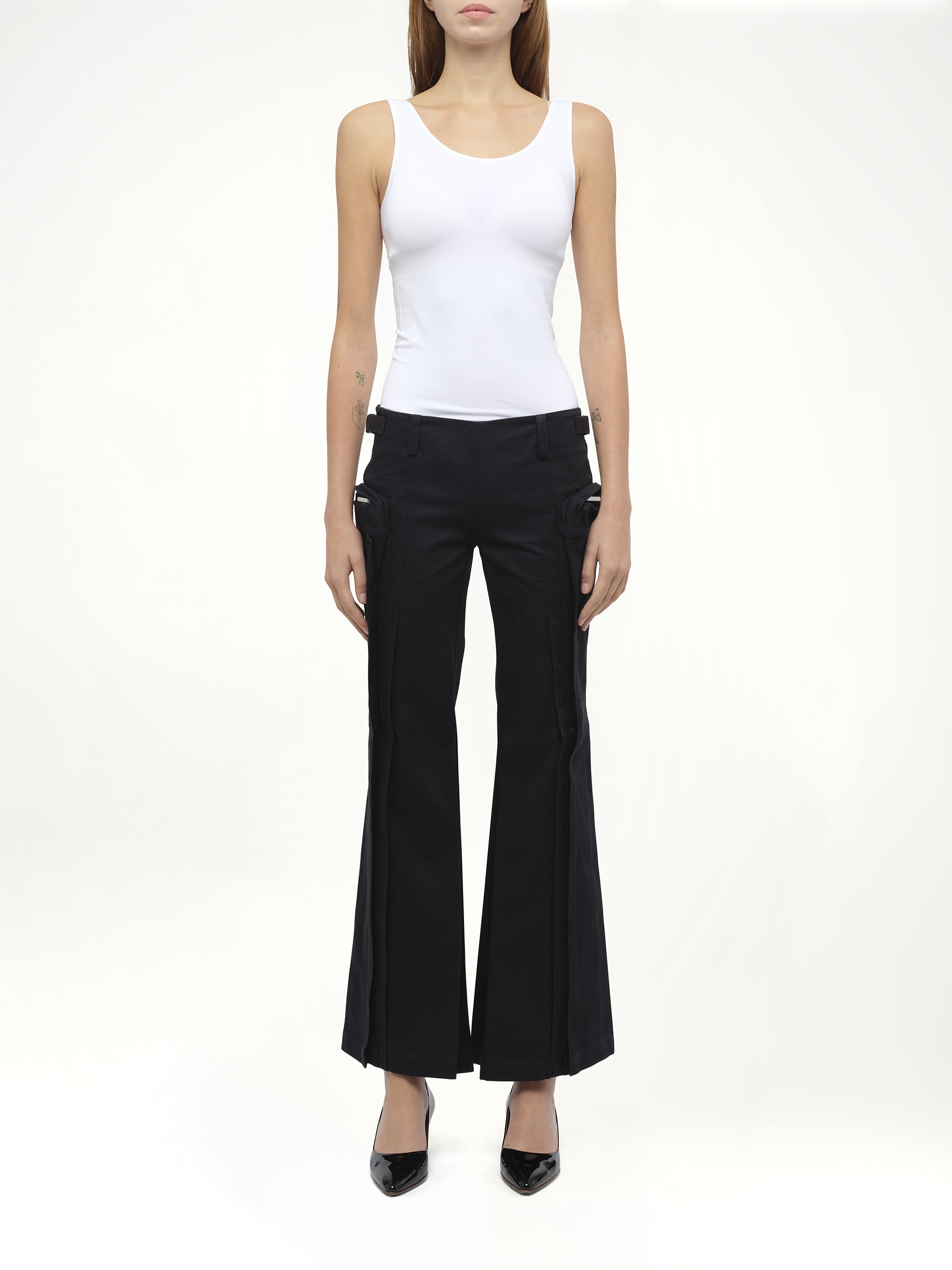 Flared Cargos in Black - 7