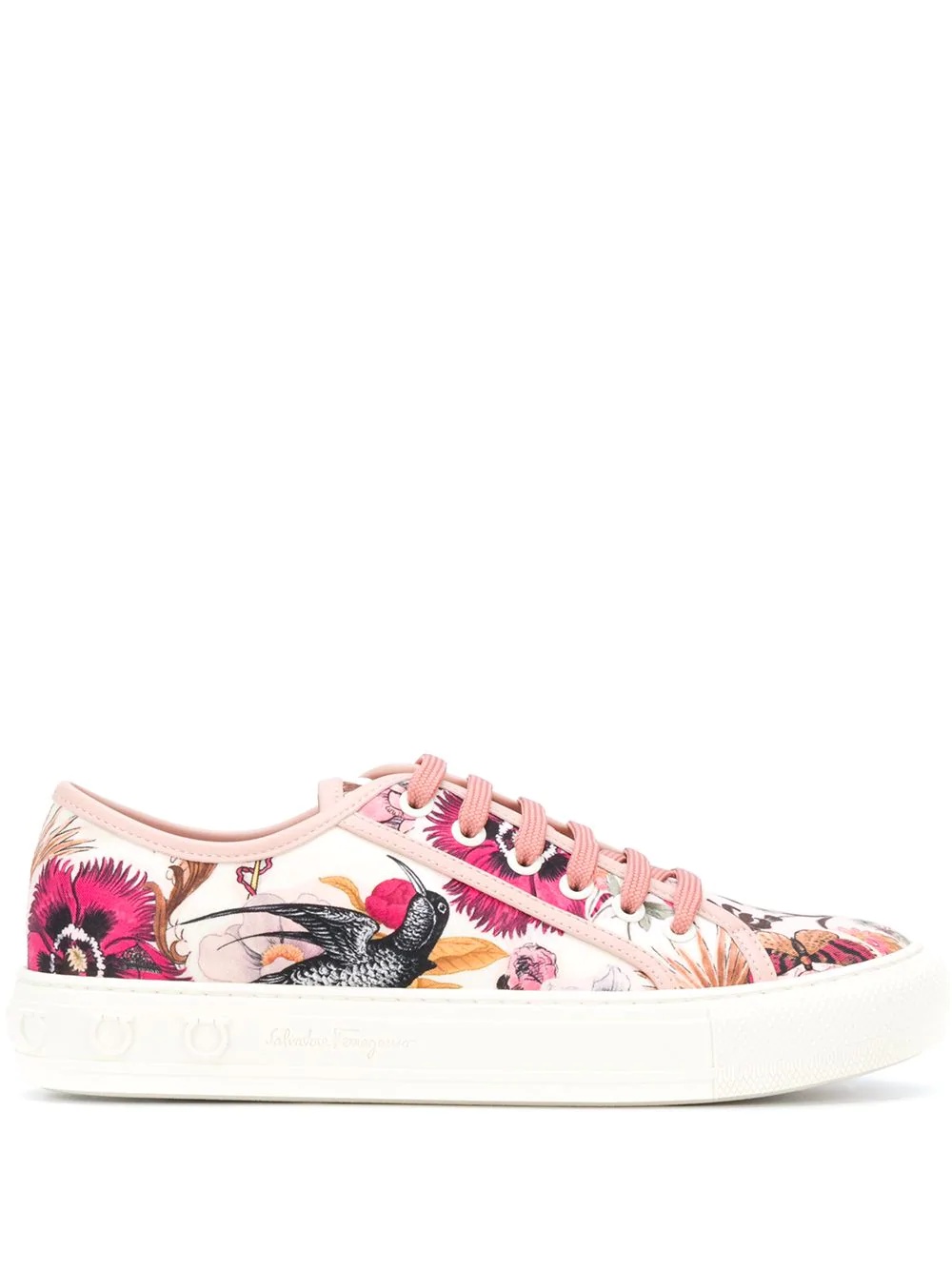 foulard print low-top sneakers - 1