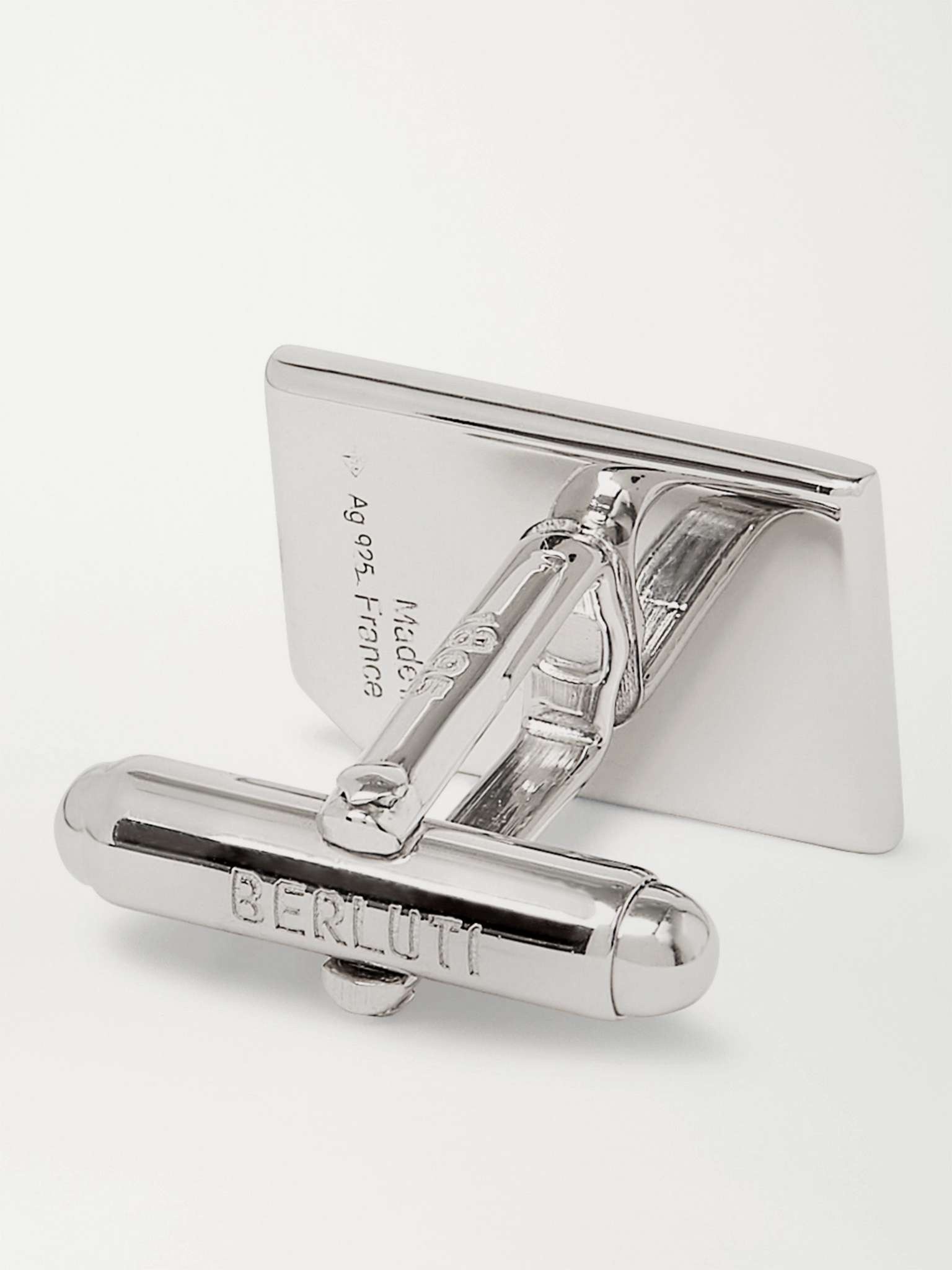 Logo-Engraved Palladium-Plated Cufflinks - 3