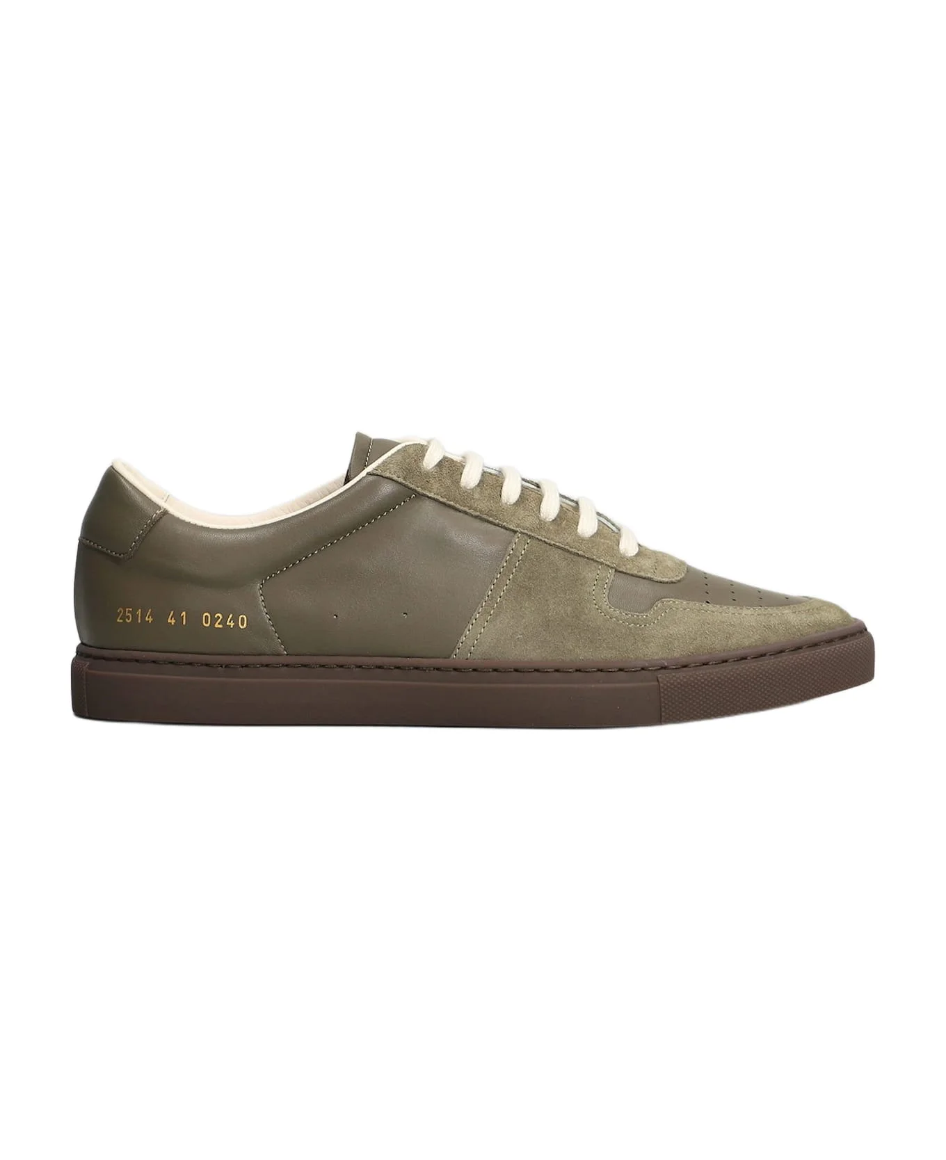 Bball Slim Sneakers In Green Suede And Leather - 1