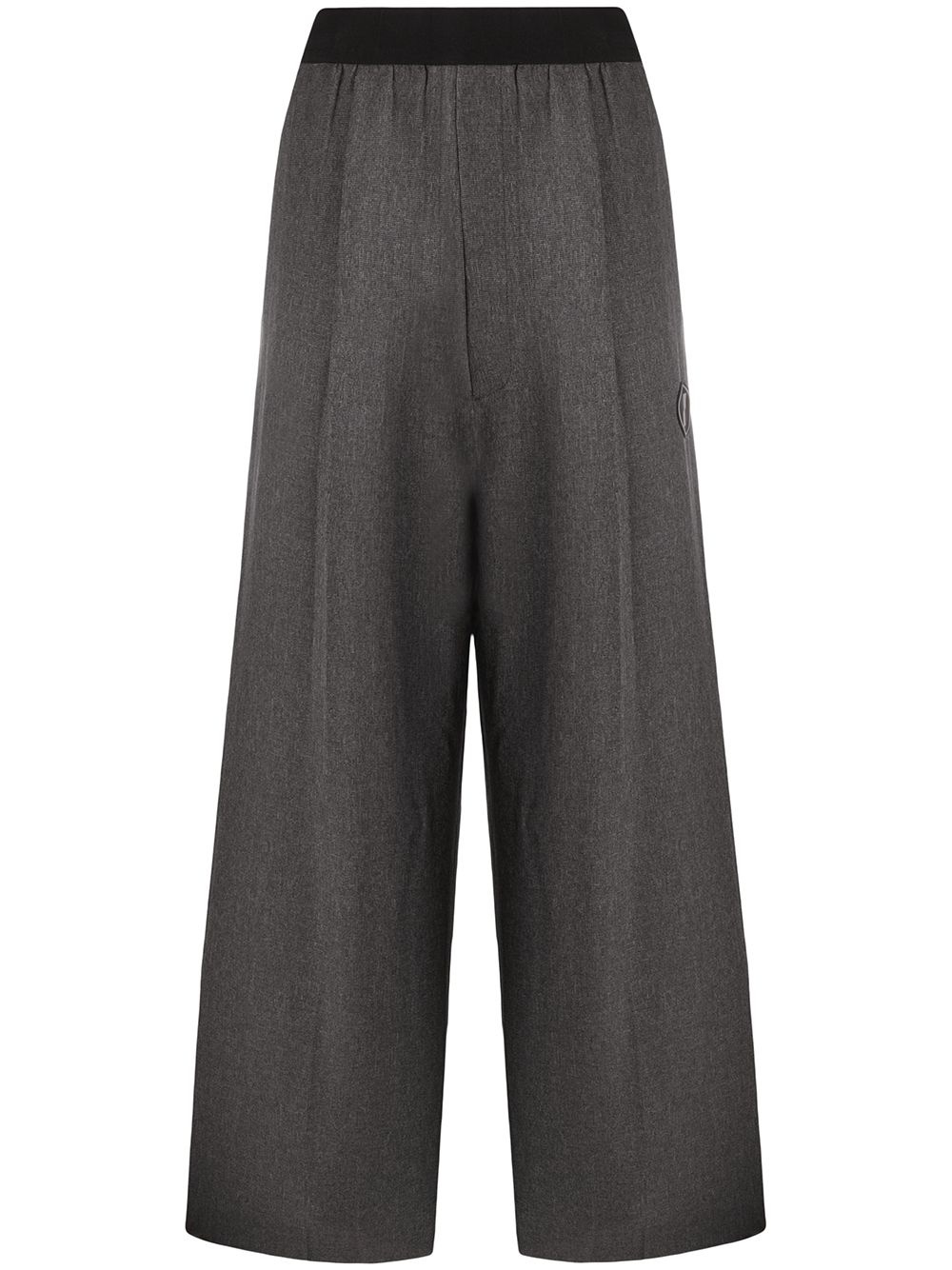 logo-patch wide trousers - 1