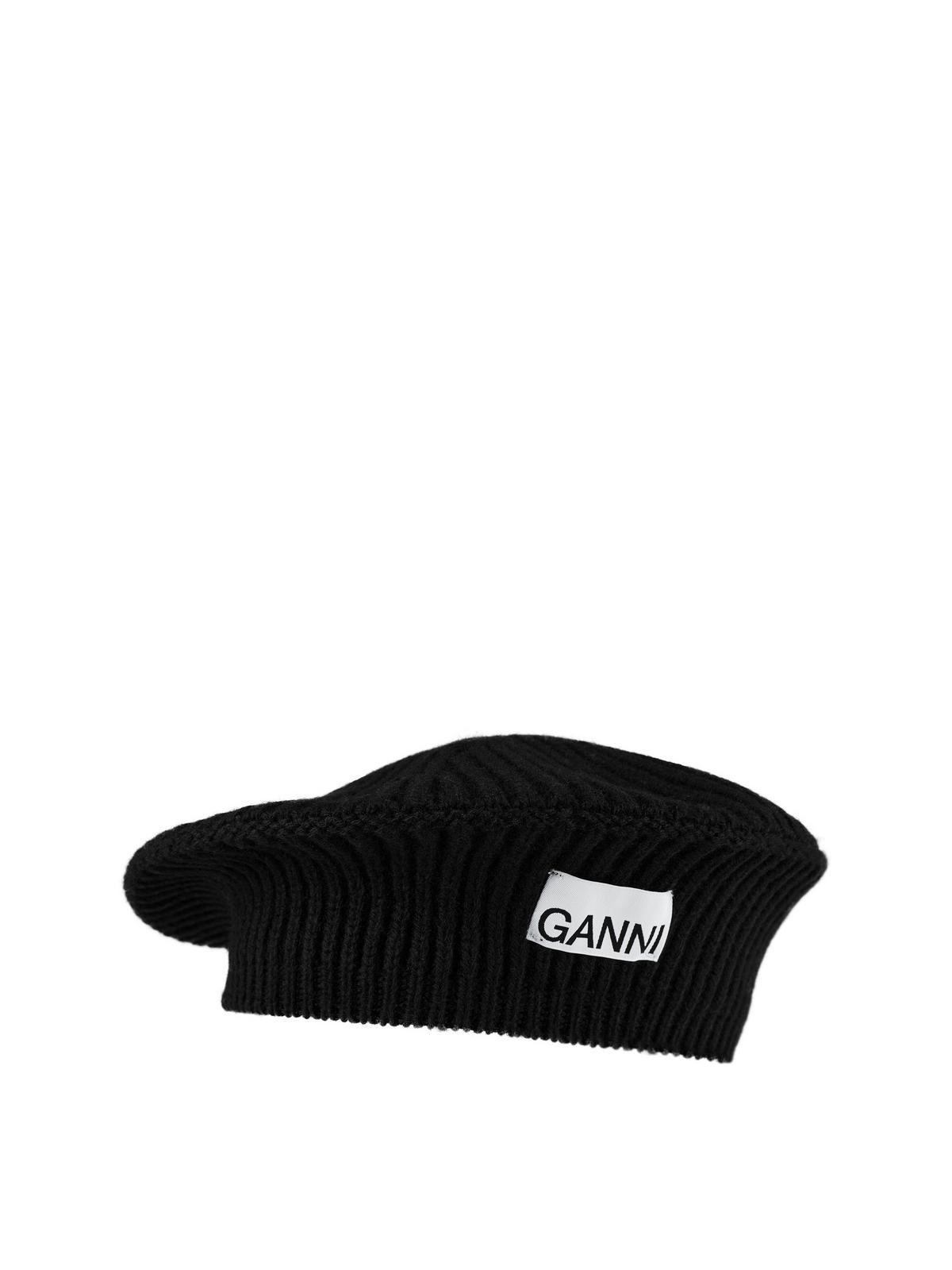 GANNI　Structured Rib Beret Ganni Structured Rib Beret in Black | REVOLVE