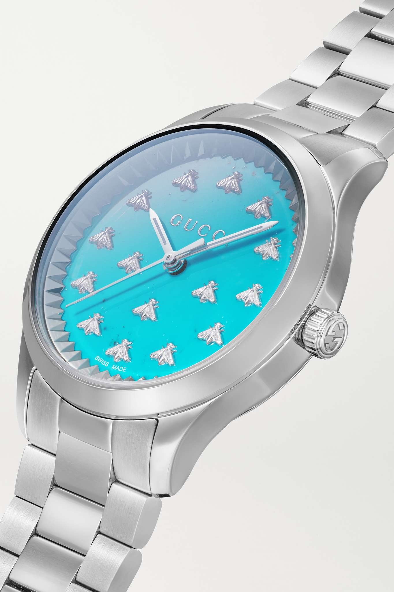 GUCCI G-Timeless 32mm stainless steel watch | netaporter