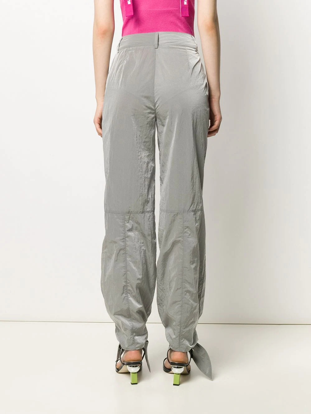 printed logo tie cuffs trousers - 4