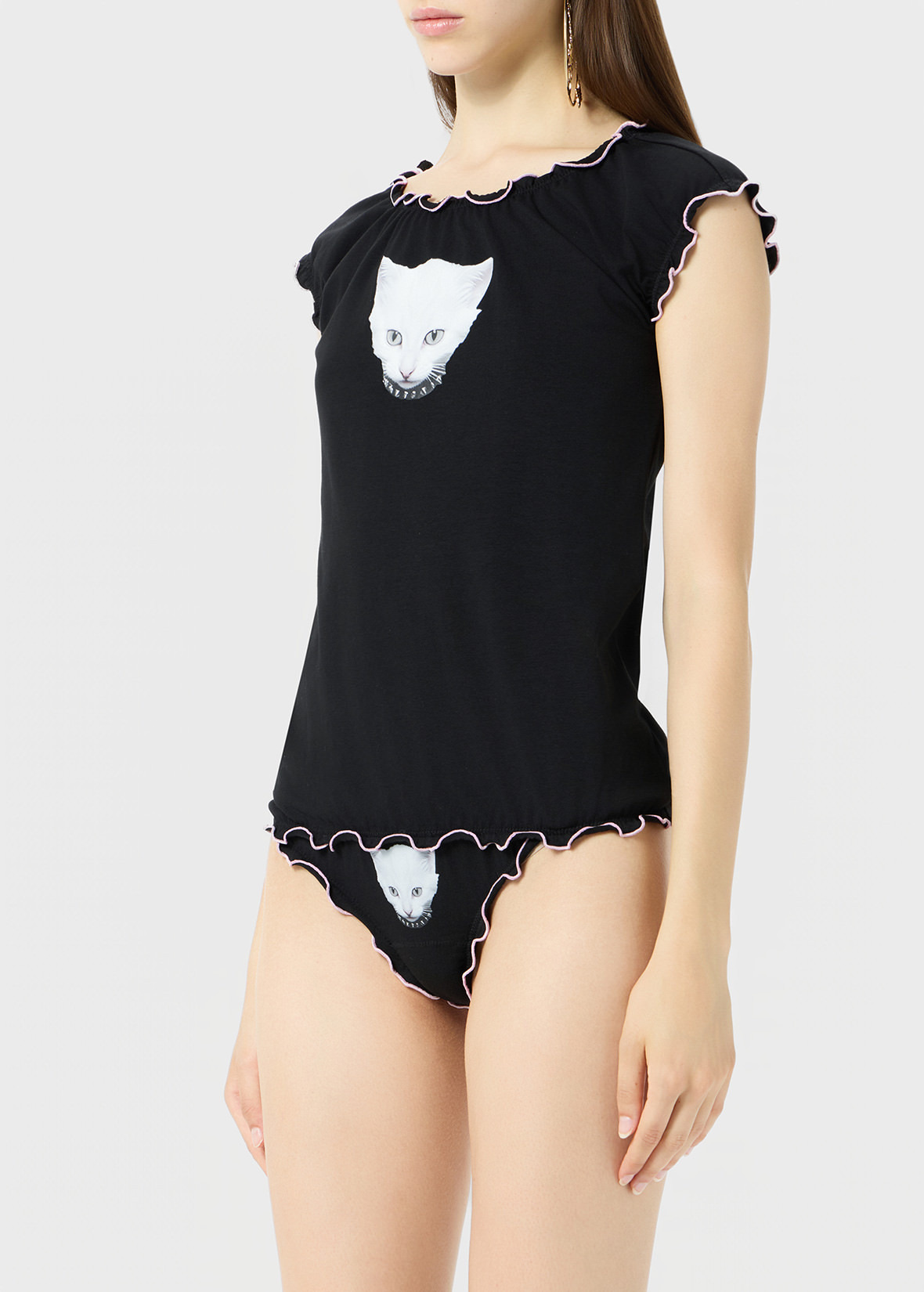 JERSEY SWEATER WITH PUPPY PRINT AND RUFFLES - 5