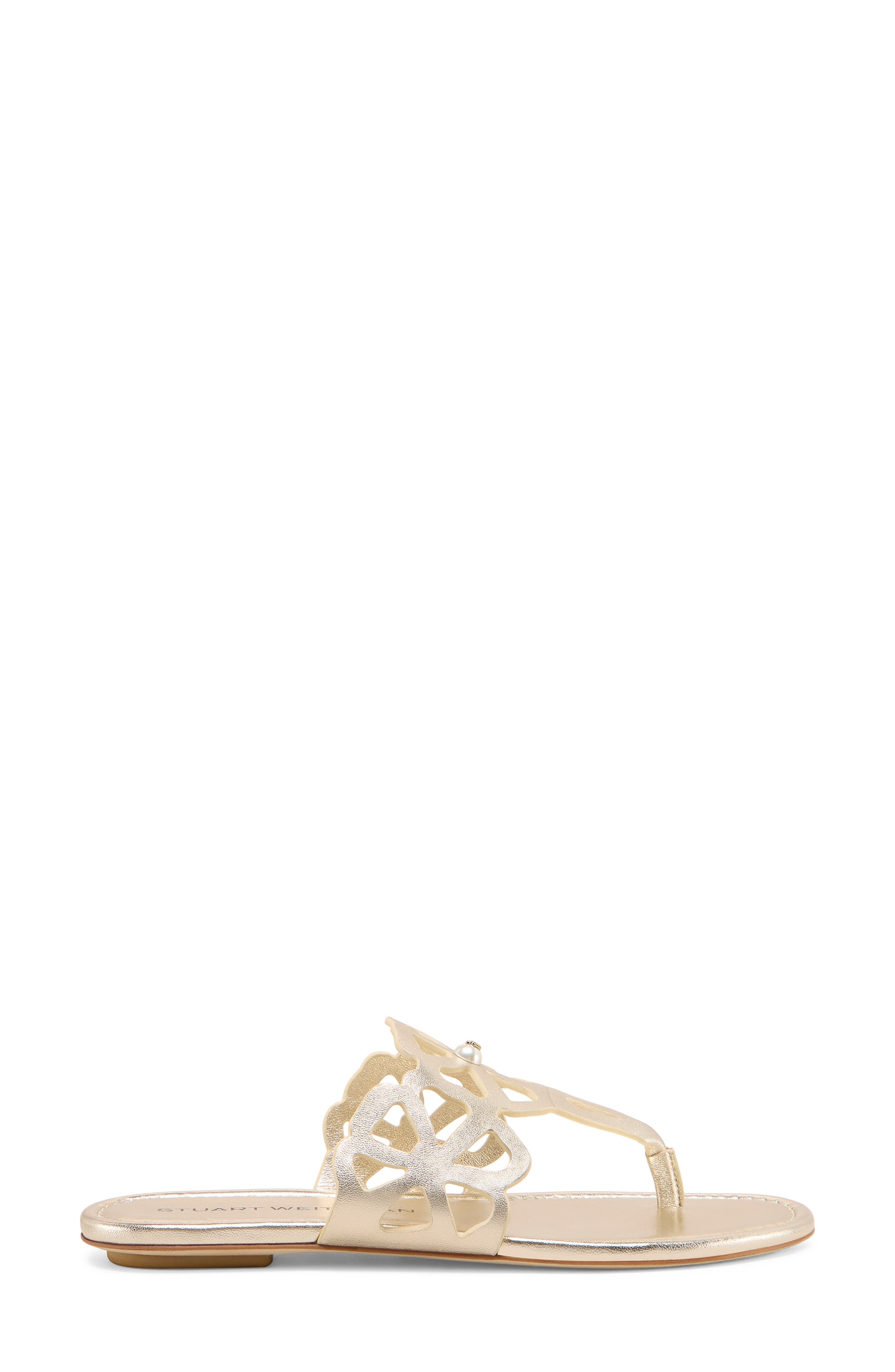 Stuart Weitzman Jasmine Cutout Sandal in Light Gold at Nordstrom - 2