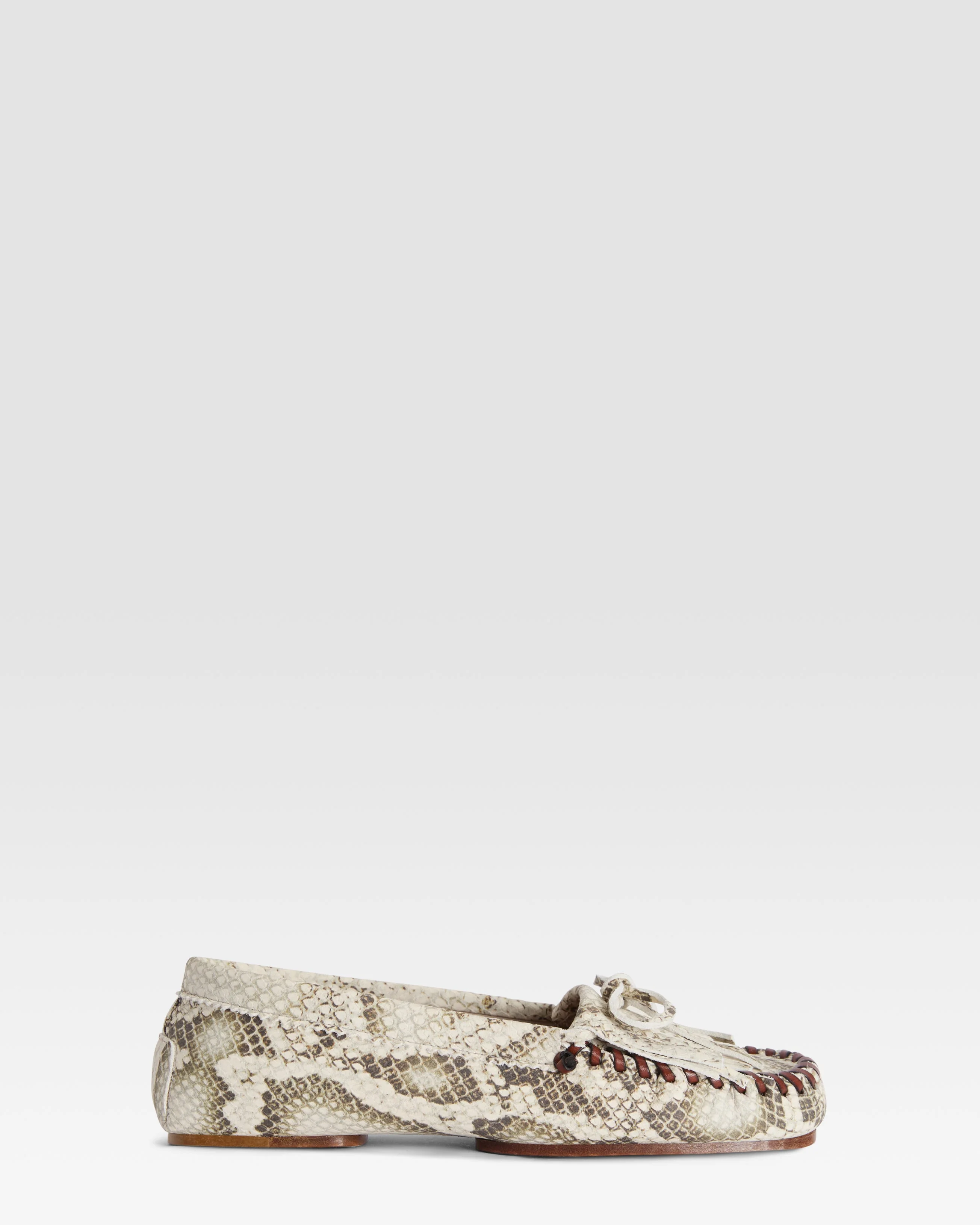 Python-print leather loafer - 1