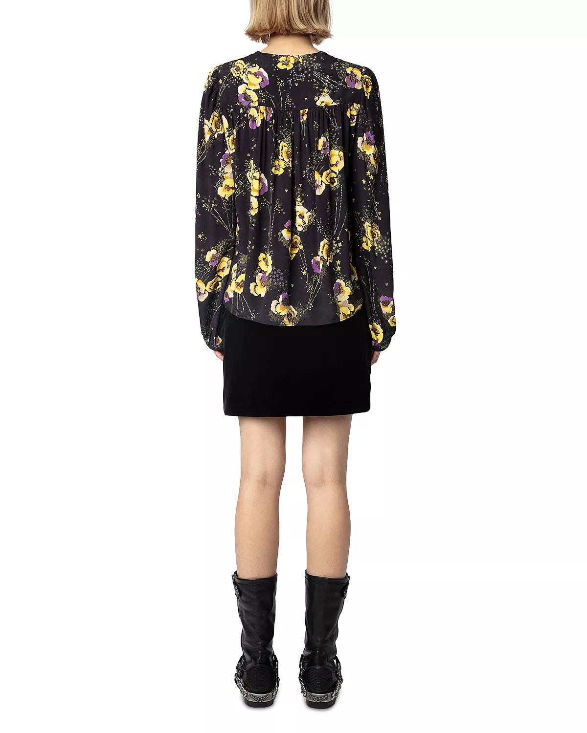 Turin Crepe Yoko Strass Noir Button Up Shirt - 5