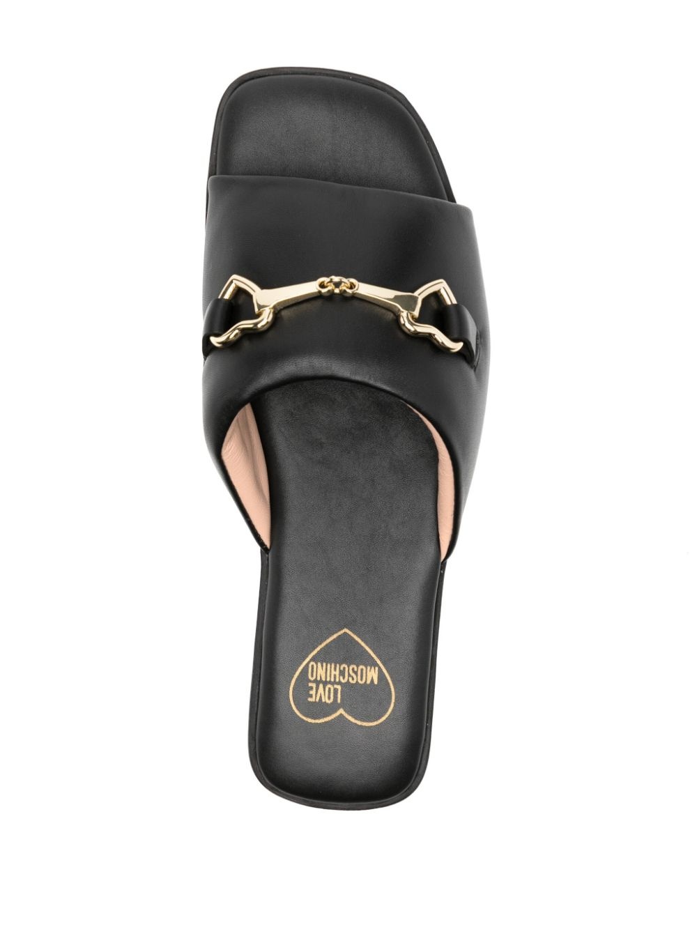 buckle detailing leather slides - 4