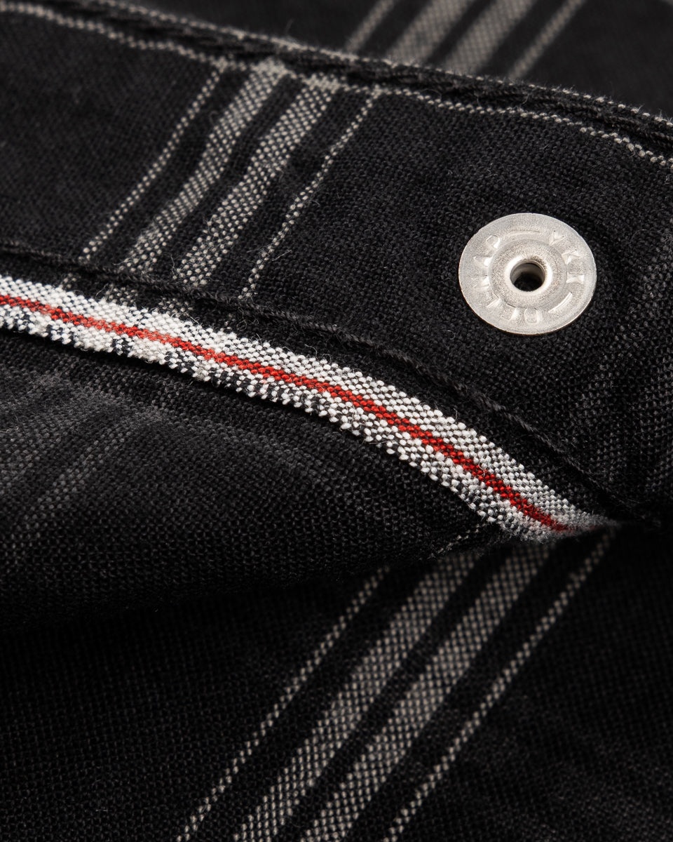 5OZ SELVEDGE SHORT SLEEVED MADRAS CHECK WESTERN SHIRT - BLACK - 10