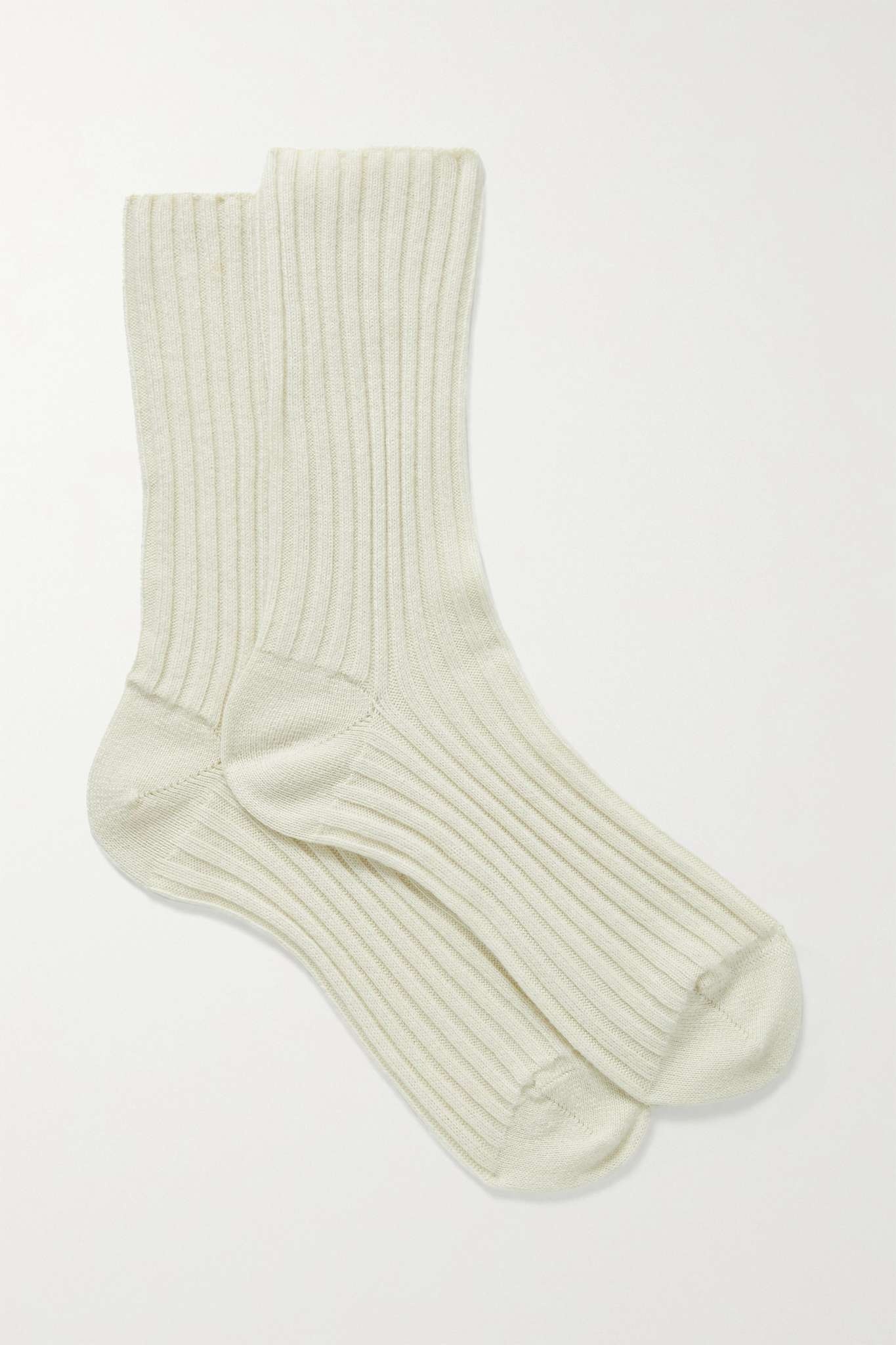 Ribbed cashmere socks - 1