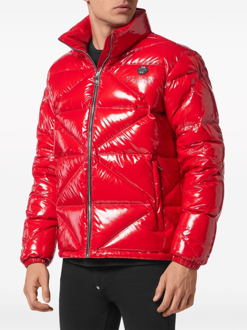 glossy padded jacket - 3