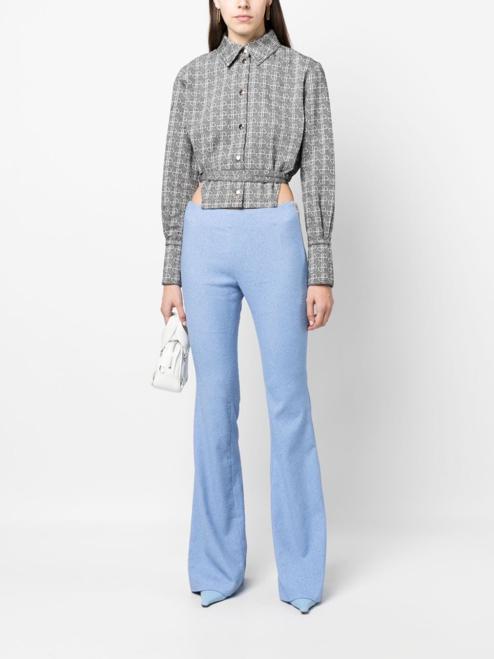 tied-waist cotton shirt - 2